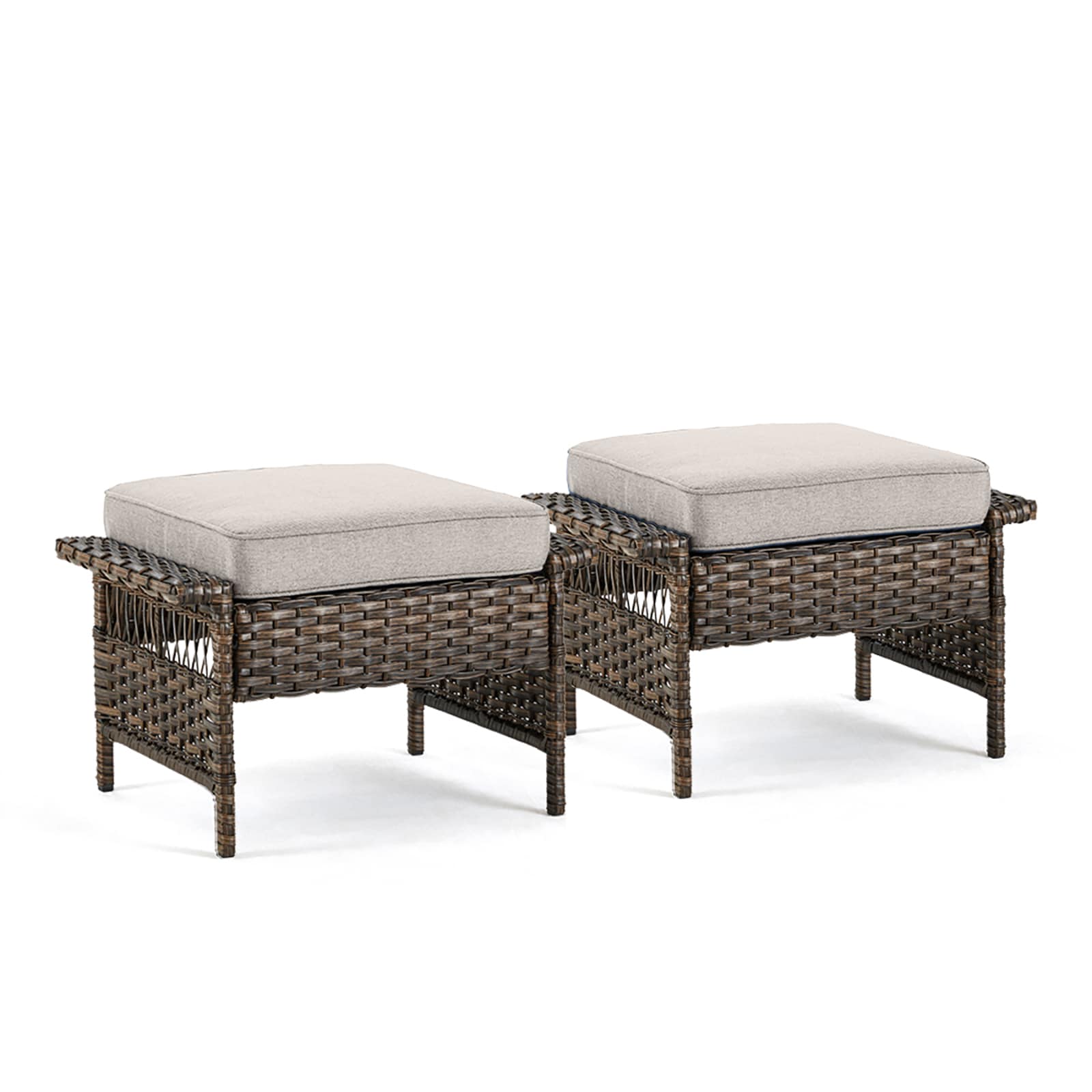 Rilyson Seagulls 1 Brown Wicker Ottoman FSSLBR40 2 at Lowes