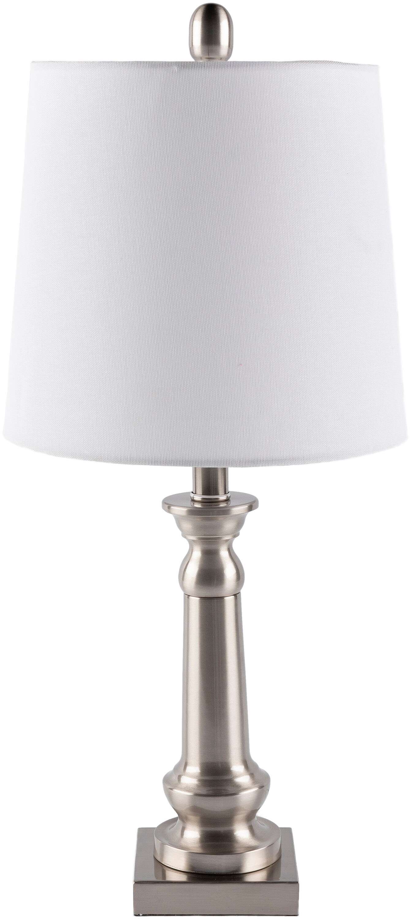 Surya NWS-001 New West 22.5-in Nickel Table Lamp with Linen Shade