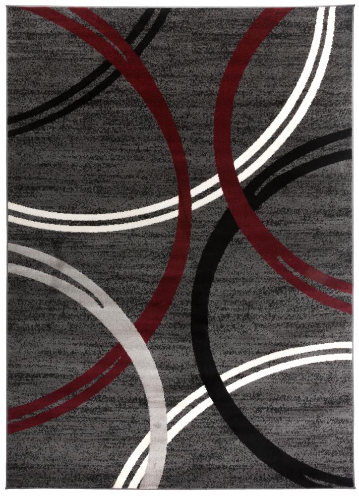 World Rug Gallery Modern Swirl Design Non-Slip (Non-Skid) Gray 24