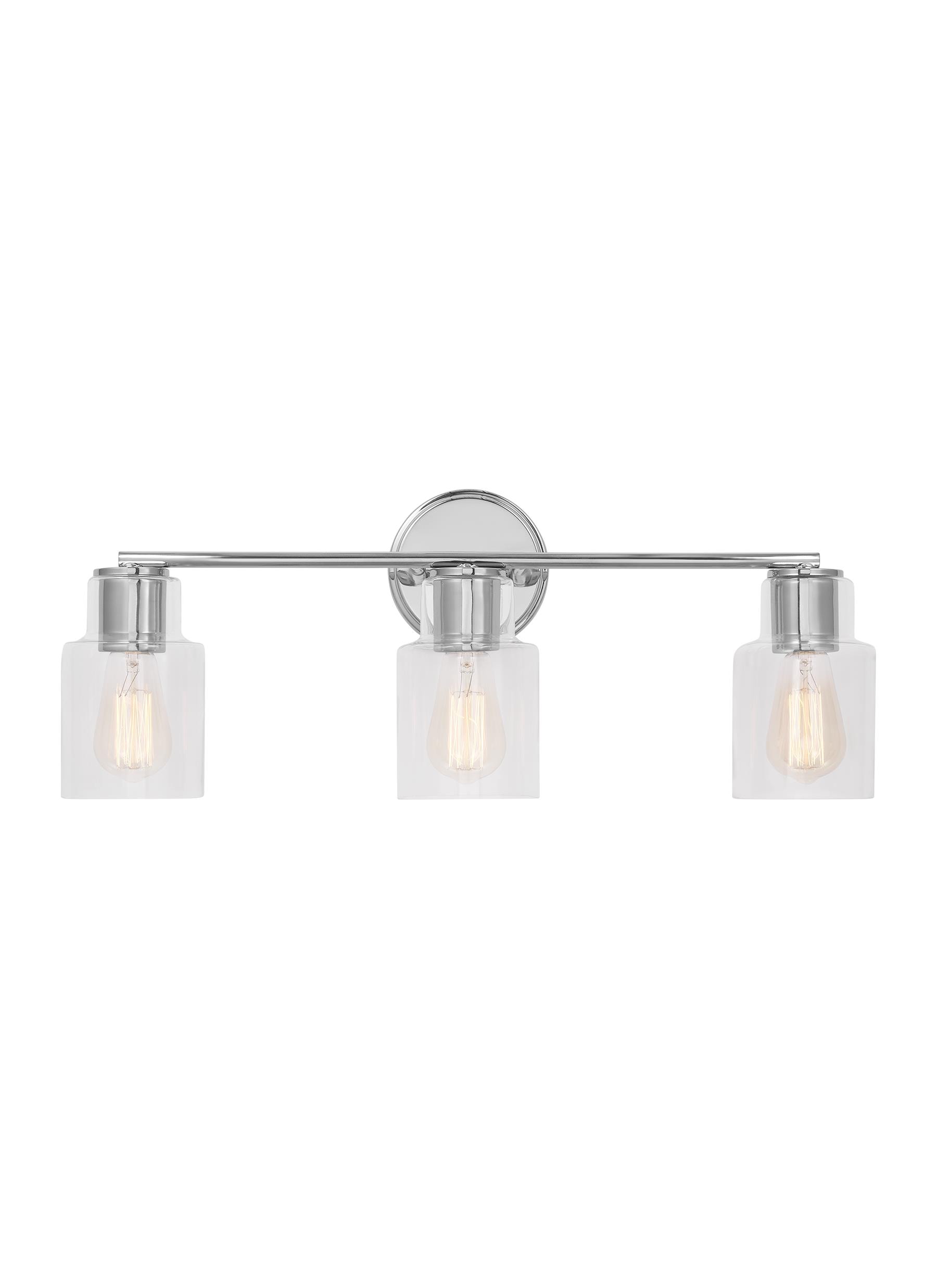 Scott Living DJV1003CH Sayward 24-in 3 -Light Chrome Transitional Vanity light