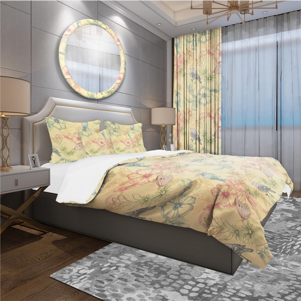 Designart BED18765-Q 3-Piece Yellow Queen Duvet Cover Set