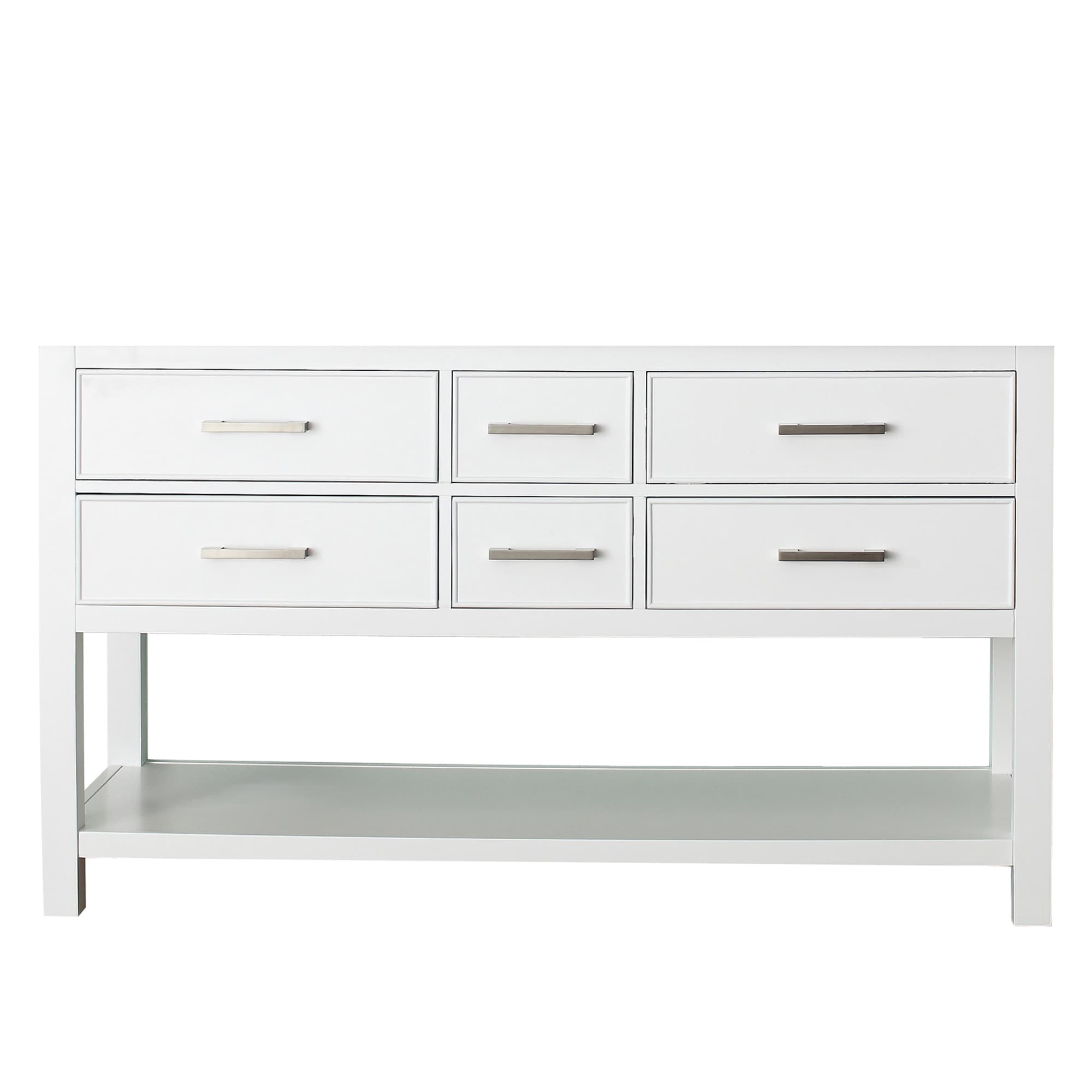 Avanity BROOKS-V60-WT Brooks 60-in White Bathroom Vanity Base Cabinet without Top