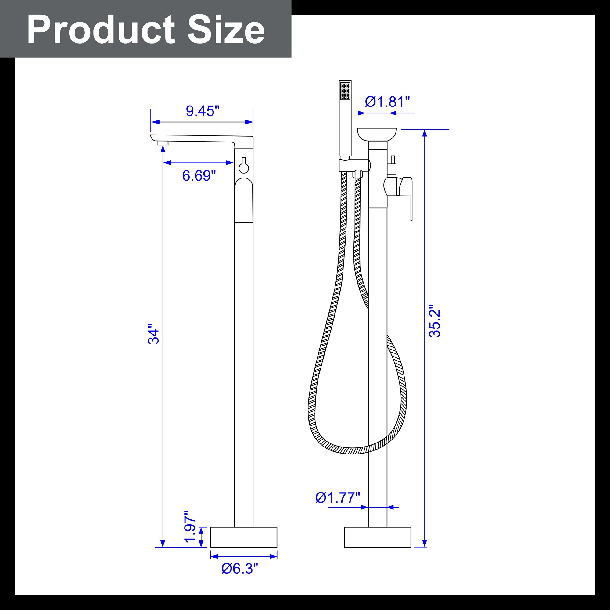 WELLFOR WA94027MB02 Roman-Tub-Faucets - View #7