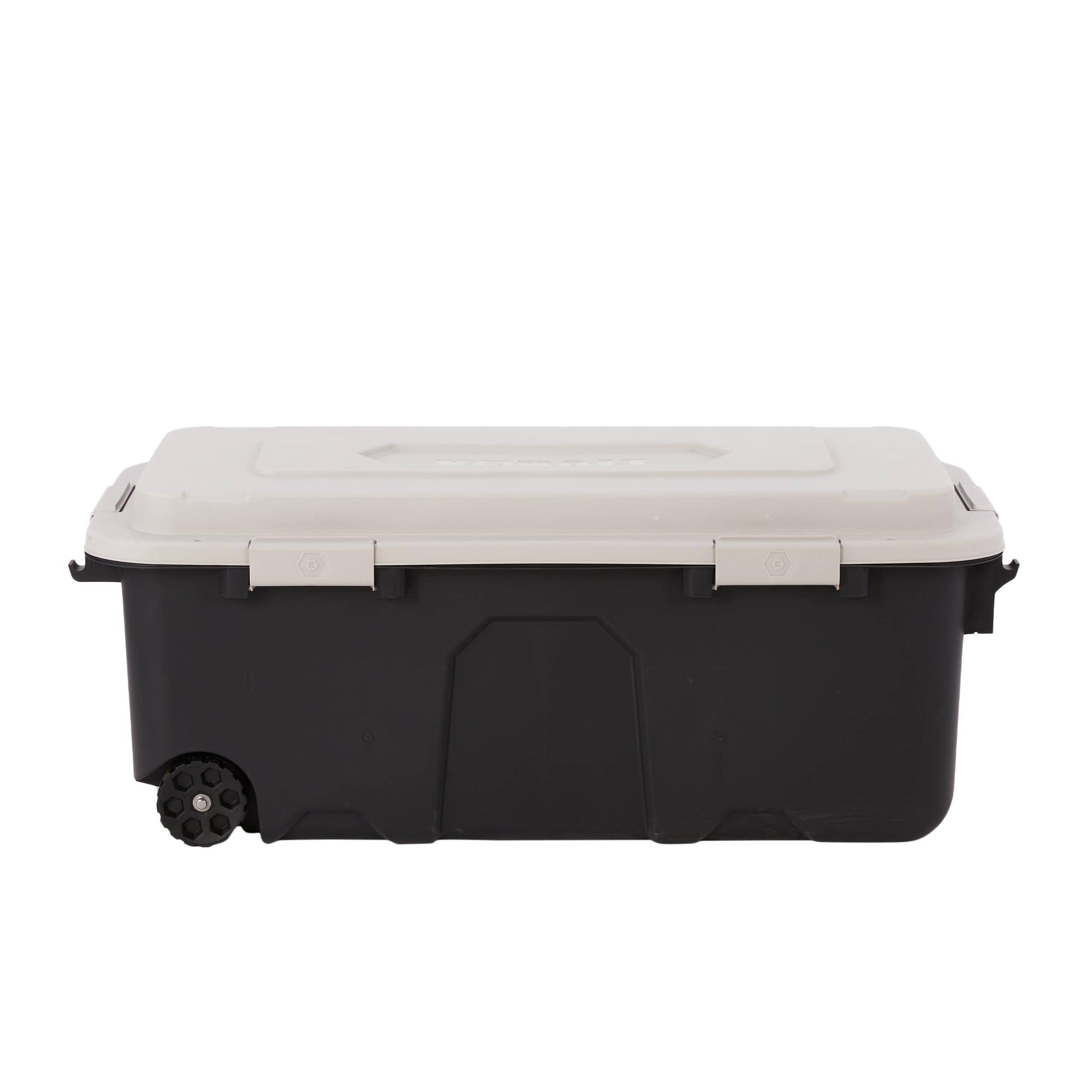 Kobalt X-large 31-Gallons (124-Quart) Grey Weatherproof Heavy Duty Rolling  Tote with Latching Lid in the Plastic Storage Containers department at