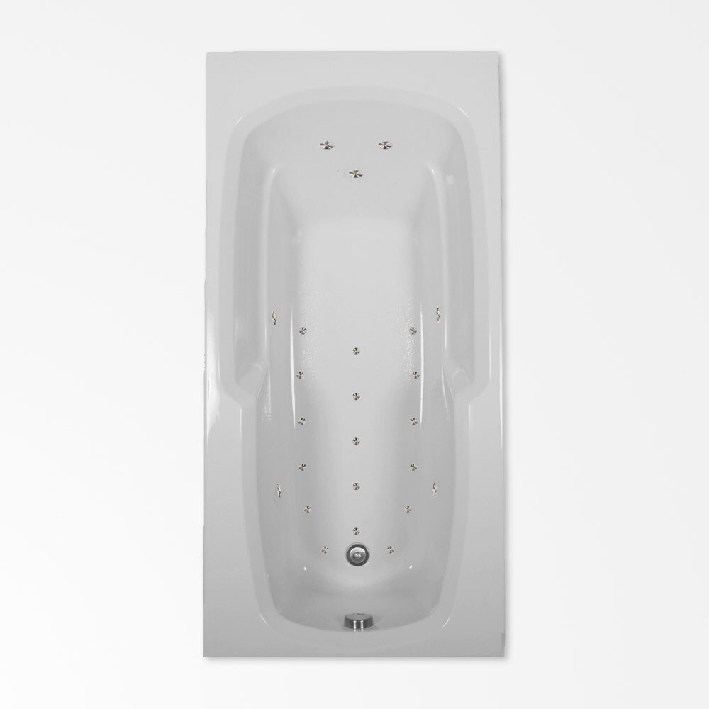 WaterTECH A6632 WHITE Air Bath Tub 32-in x 66-in White Acrylic Drop-In Air Bath (Reversible Drain)