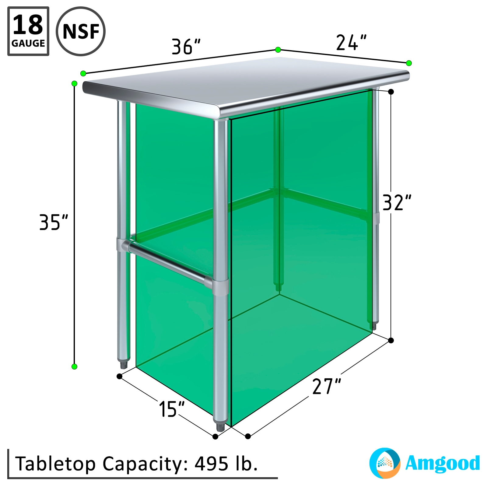 Amgood LWT-2436-RCB Kitchen-Furniture - View #3