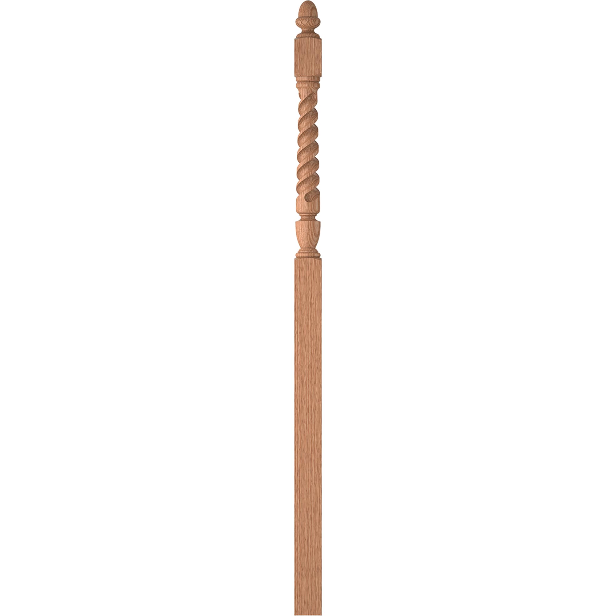 L.J. Smith Stair Systems LJT-3058-O Regent 3.5-in x 77.75-in Unfinished Red oak Intermediate Stair Newel Post