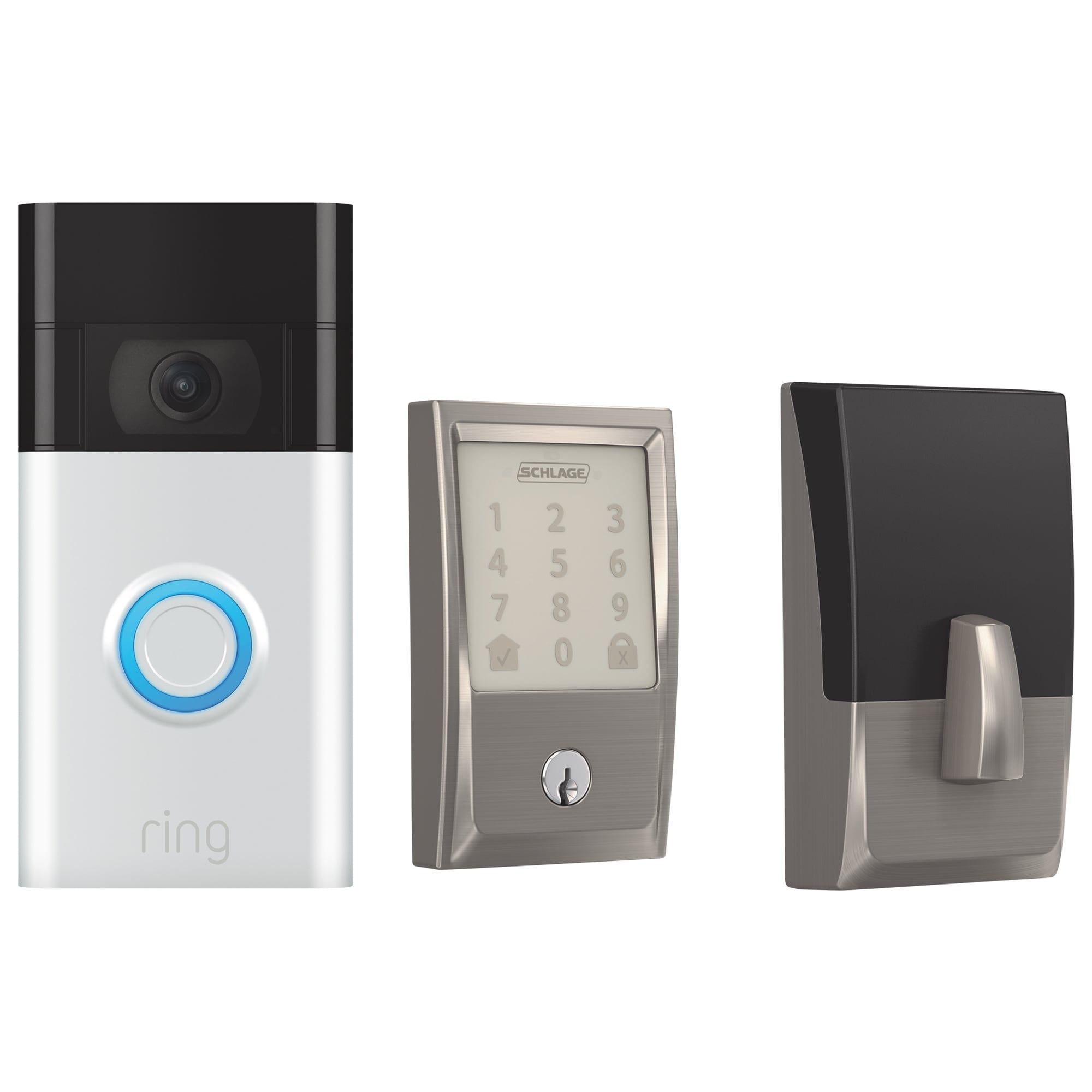 Video Doorbell - Smart Wireless WiFi Doorbell Camera with Built-in Battery,  2-Way Talk, Night Vision, Satin Nickel