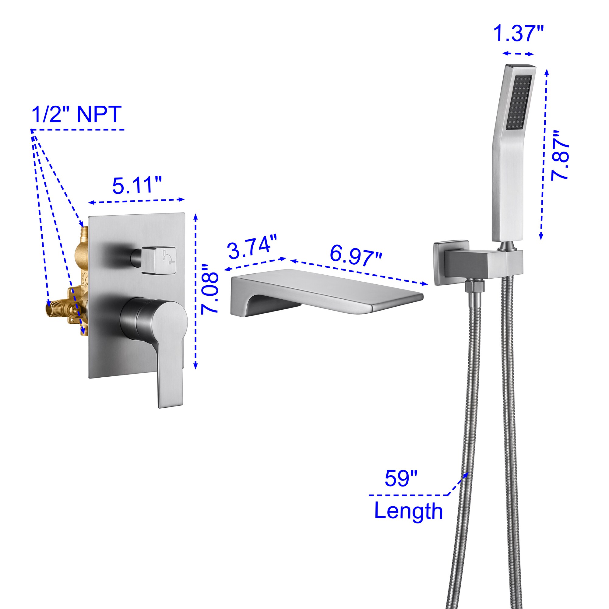 WELLFOR SPA-88020BN Roman-Tub-Faucets - View #3
