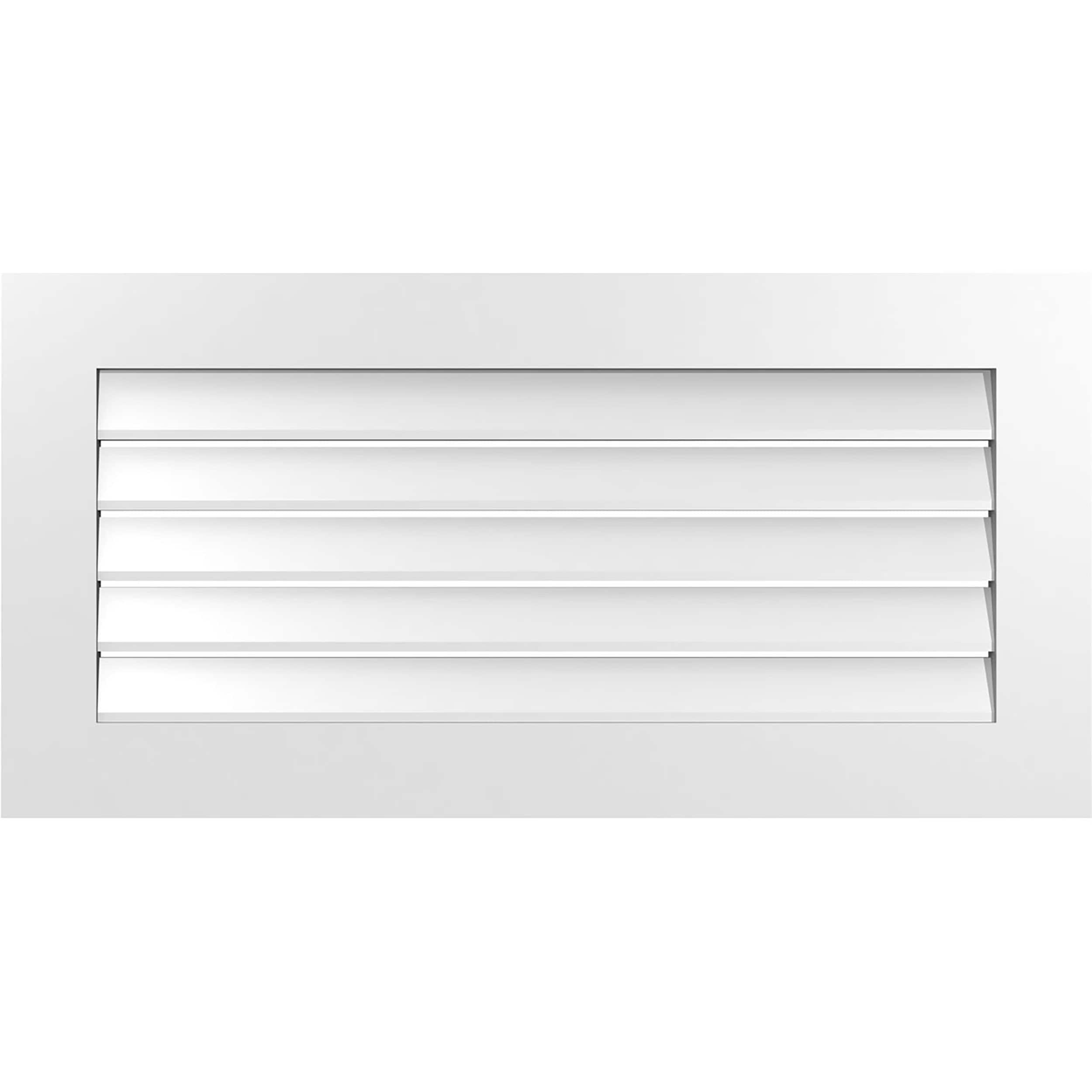 Ekena Millwork GVPVE40X2001SF 40-Inches x 20-Inches Off-white Rectangle PVC Gable Louver Vent