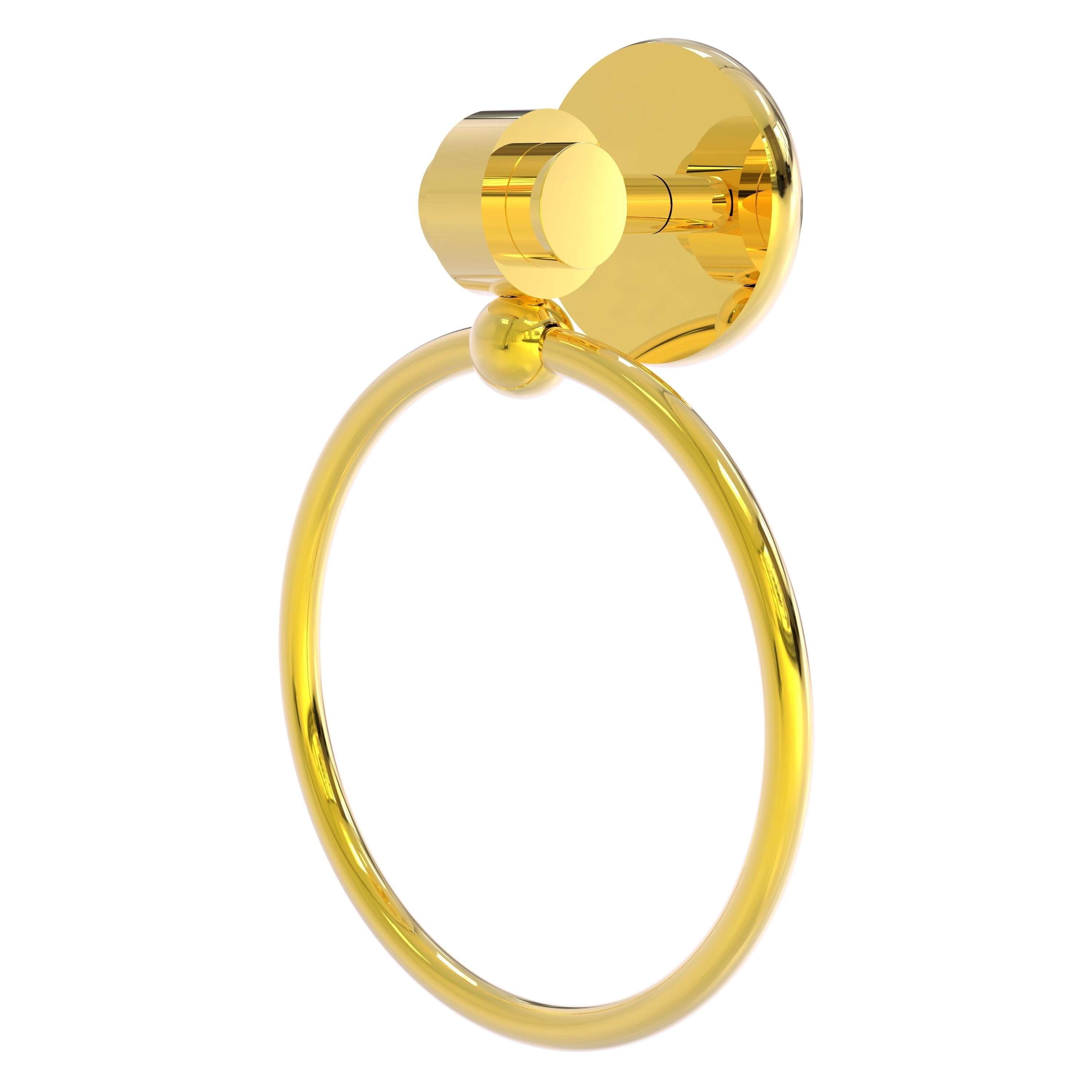 Allied Brass 7216-PB Satellite Orbit Two Polished Brass Wall mount Single Towel Ring