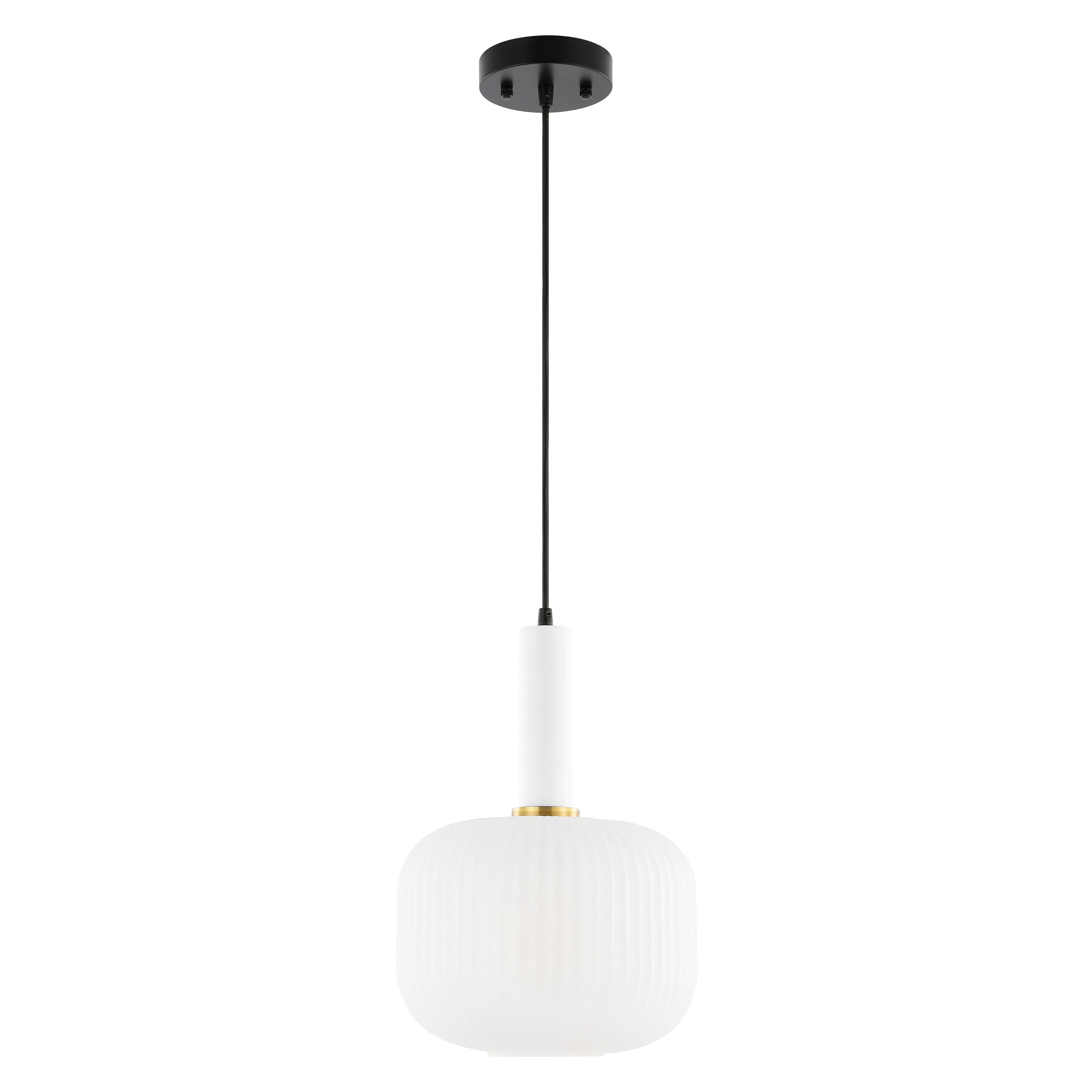 Naois Sleek White Glass LED Pendant Light