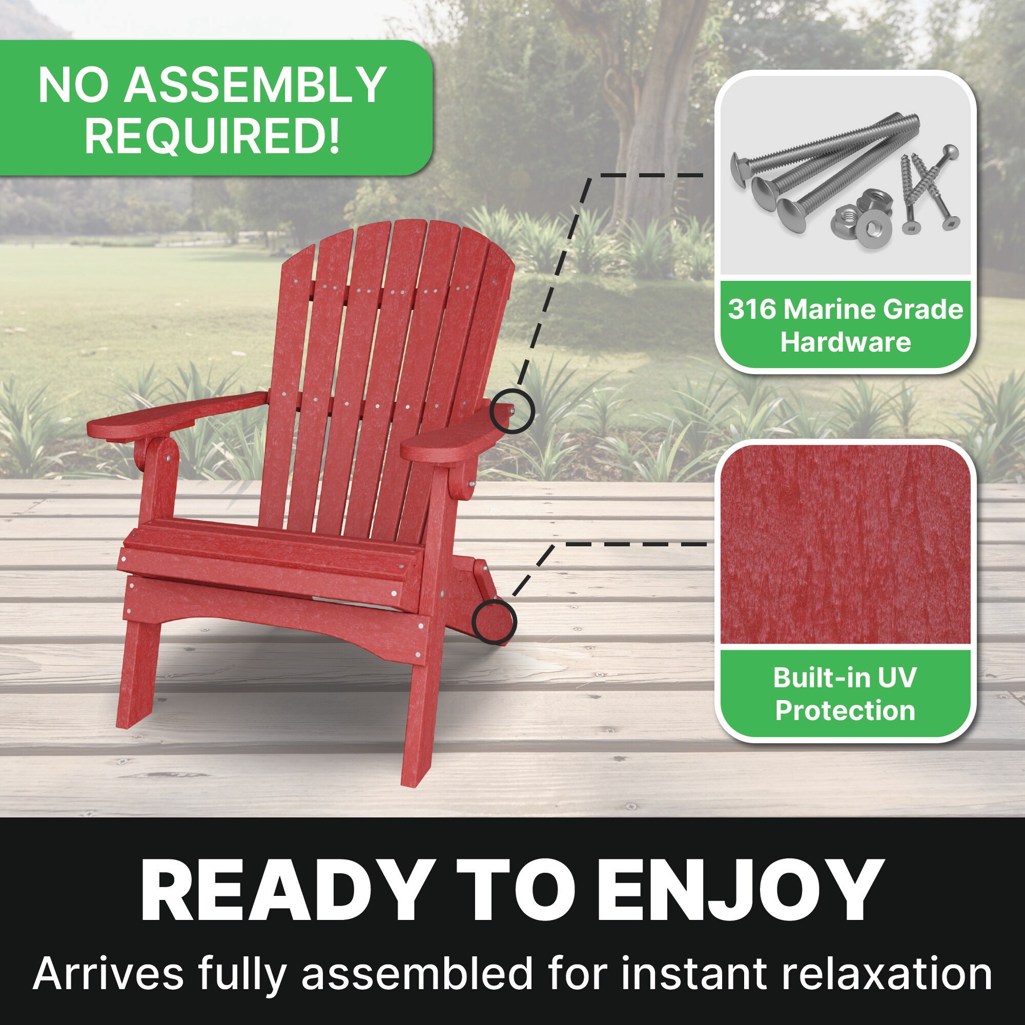 Adirondack Foot Rest- Aruba Blue & Patriot Blue