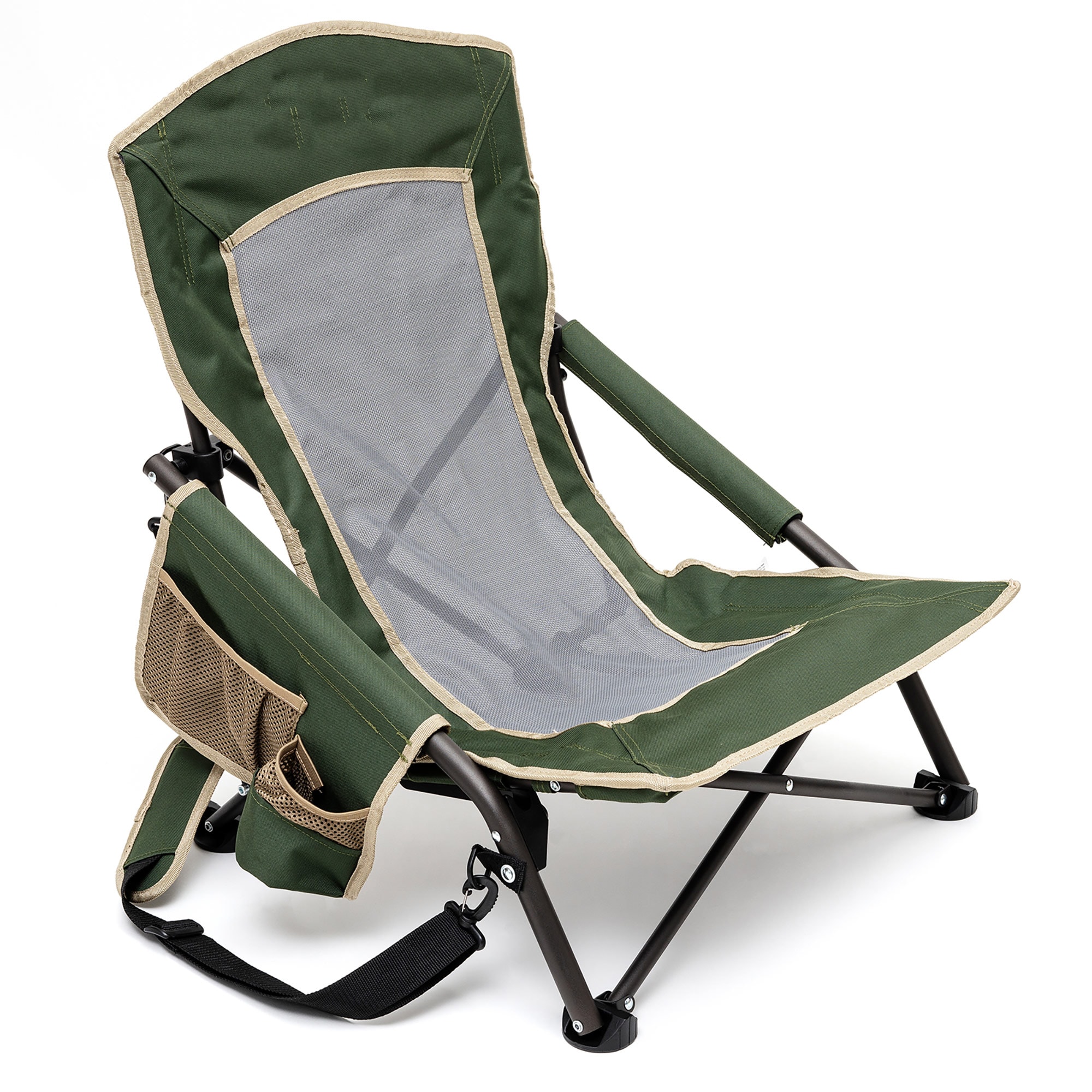 Mondawe MO-CCAC2417GGN1 Polyester Green Folding Camping chair Carrying Strap/Handle Included