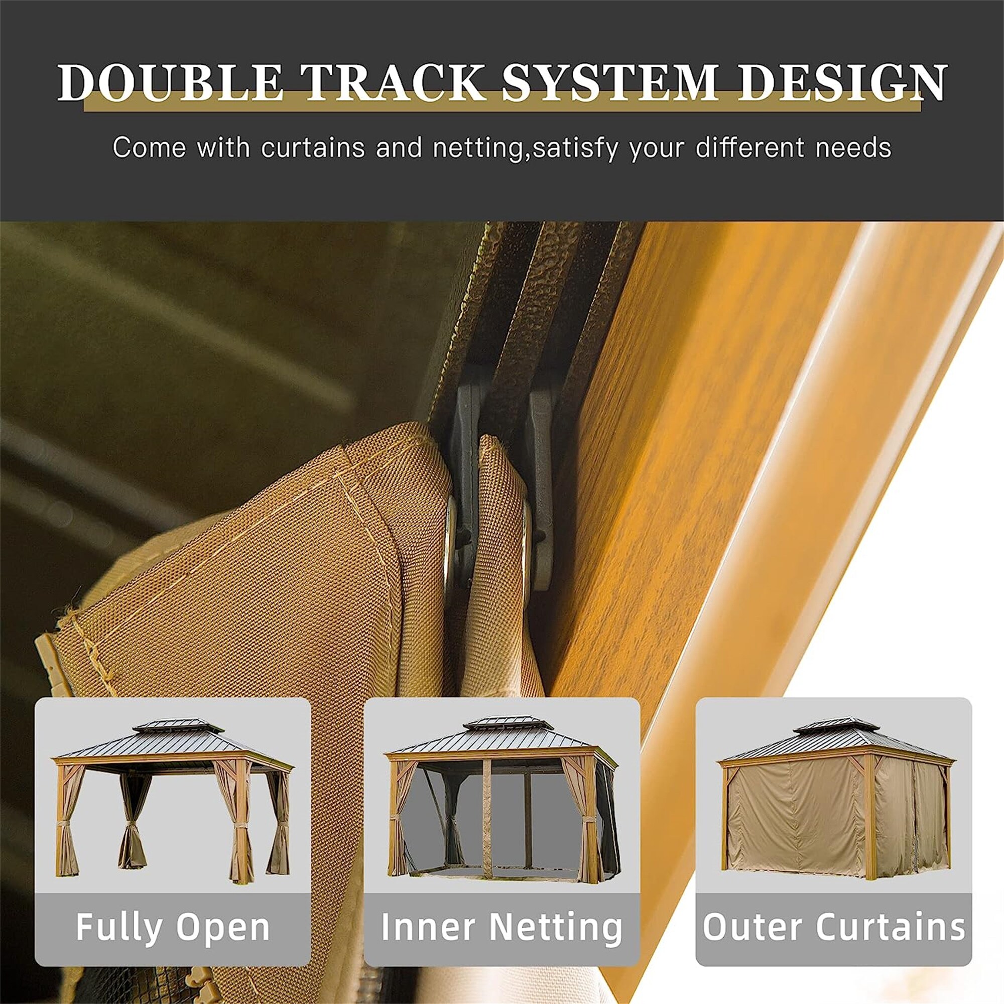ToolCat PG2-80-PT Wood-Resin-Gazebos - View #4