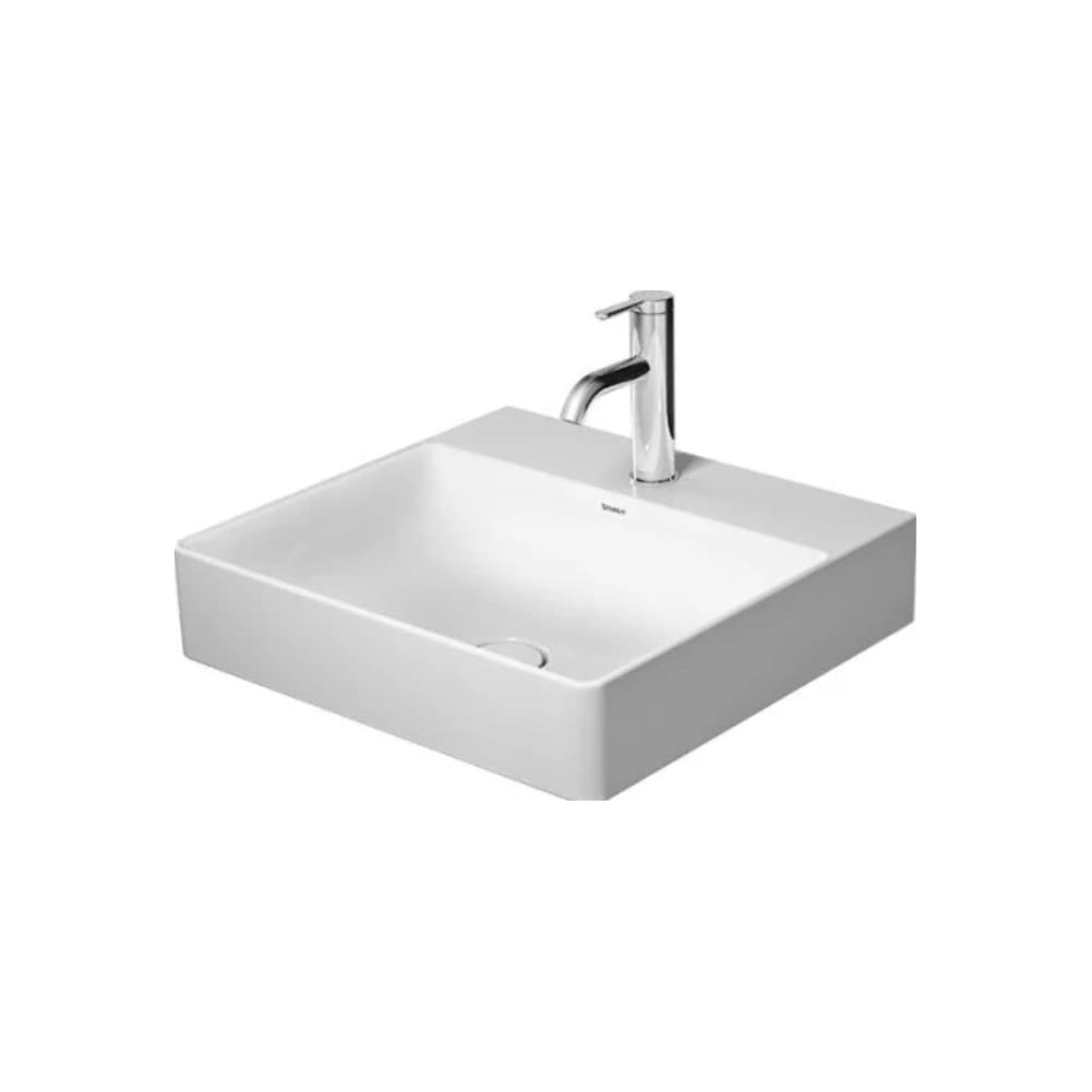Duravit 2353500041 DuraSquare 19 5/8 inch Rectangular Wall Mounted Sink in White with Single Faucet Hole