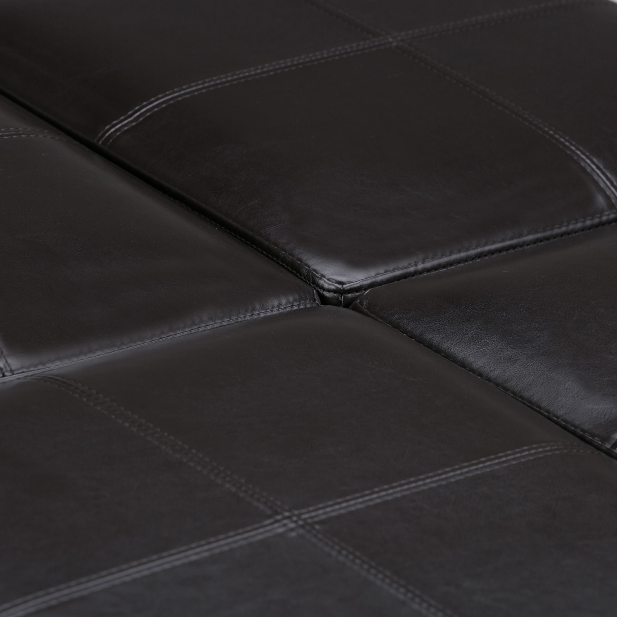 Avalon Square Tufted Cocktail Ottoman with Integrated Storage