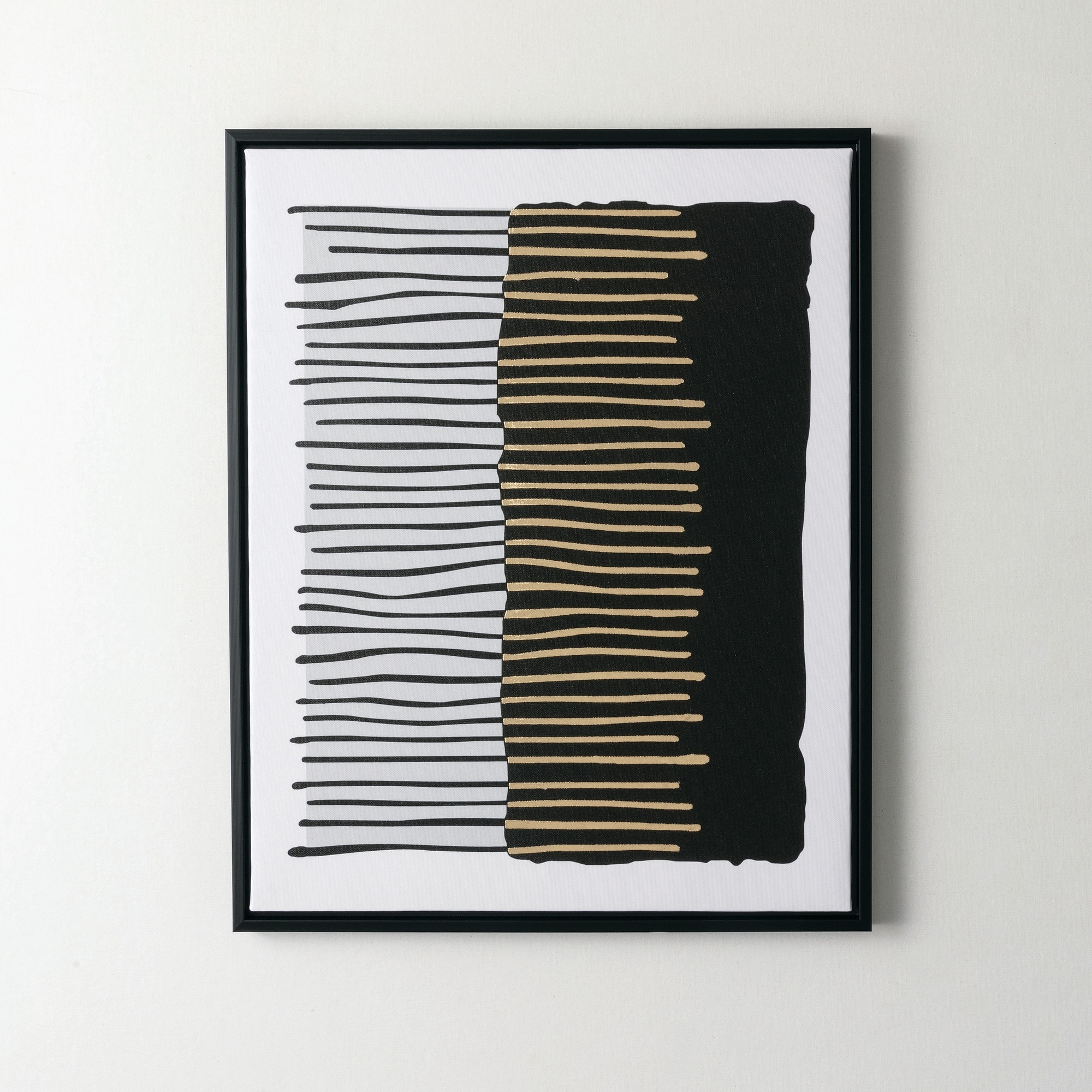 Sullivans N3170  Striations Abstract Wall Decor 19.75" Black Black Metal Framed 19.75-Inches H x 15.75-Inches W Abstract Canvas Print