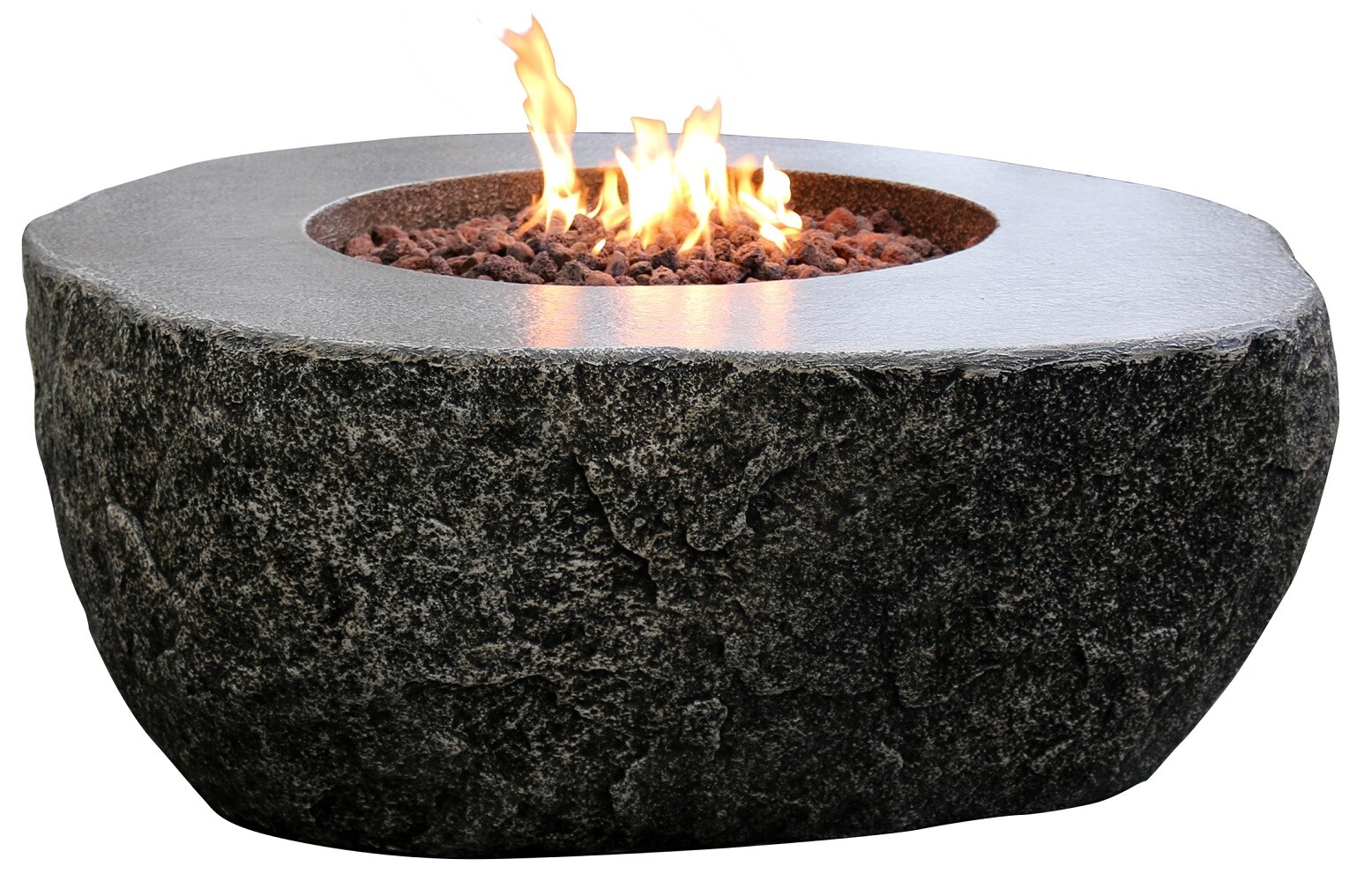 Elementi Fiery Rock 42 In W 45000 Btu Grey Concrete Propane Gas Fire Pit In The Gas Fire Pits Department At Lowes Com