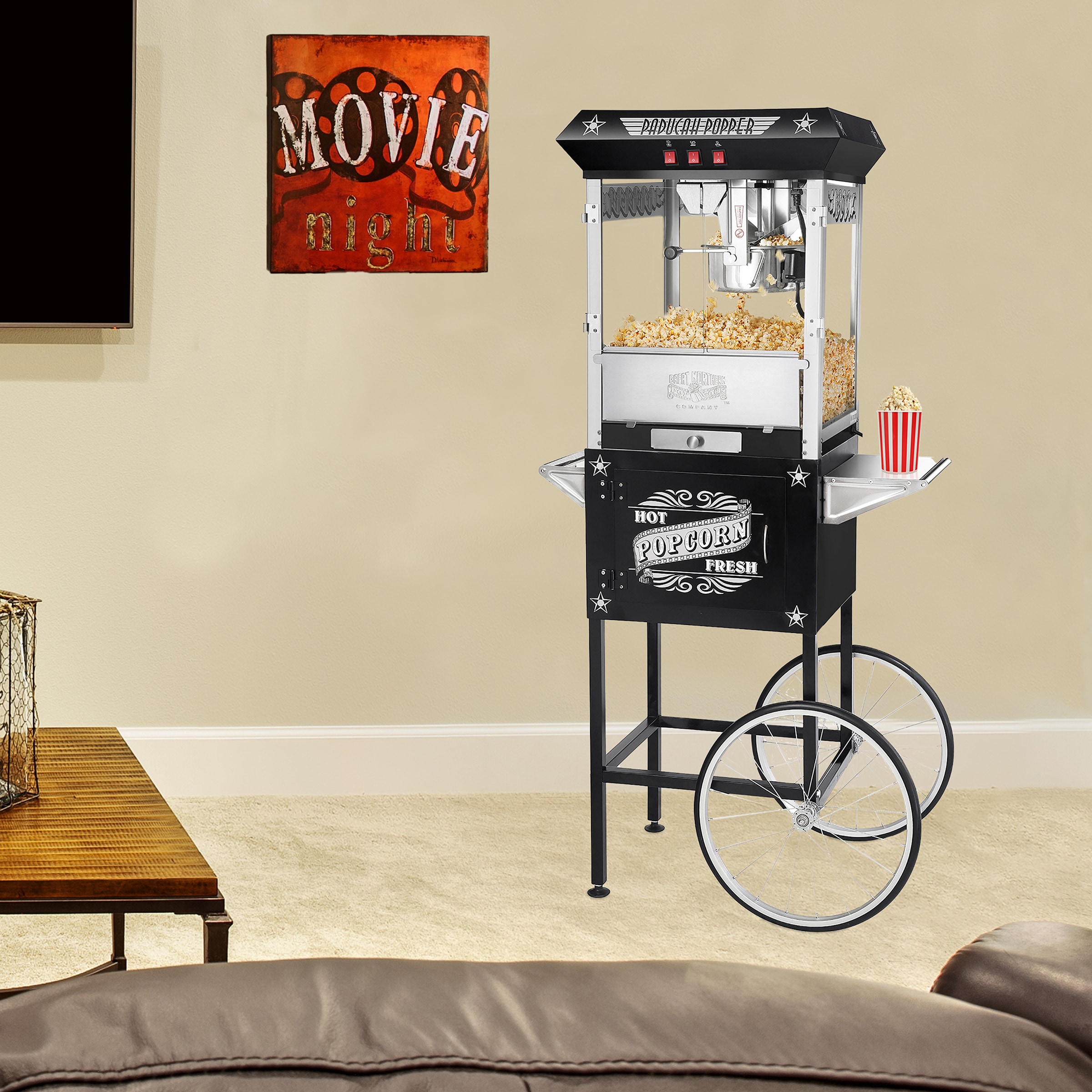 Great Northern Popcorn Stainless steel Oil Freestanding Popcorn machine cart #100901TKO