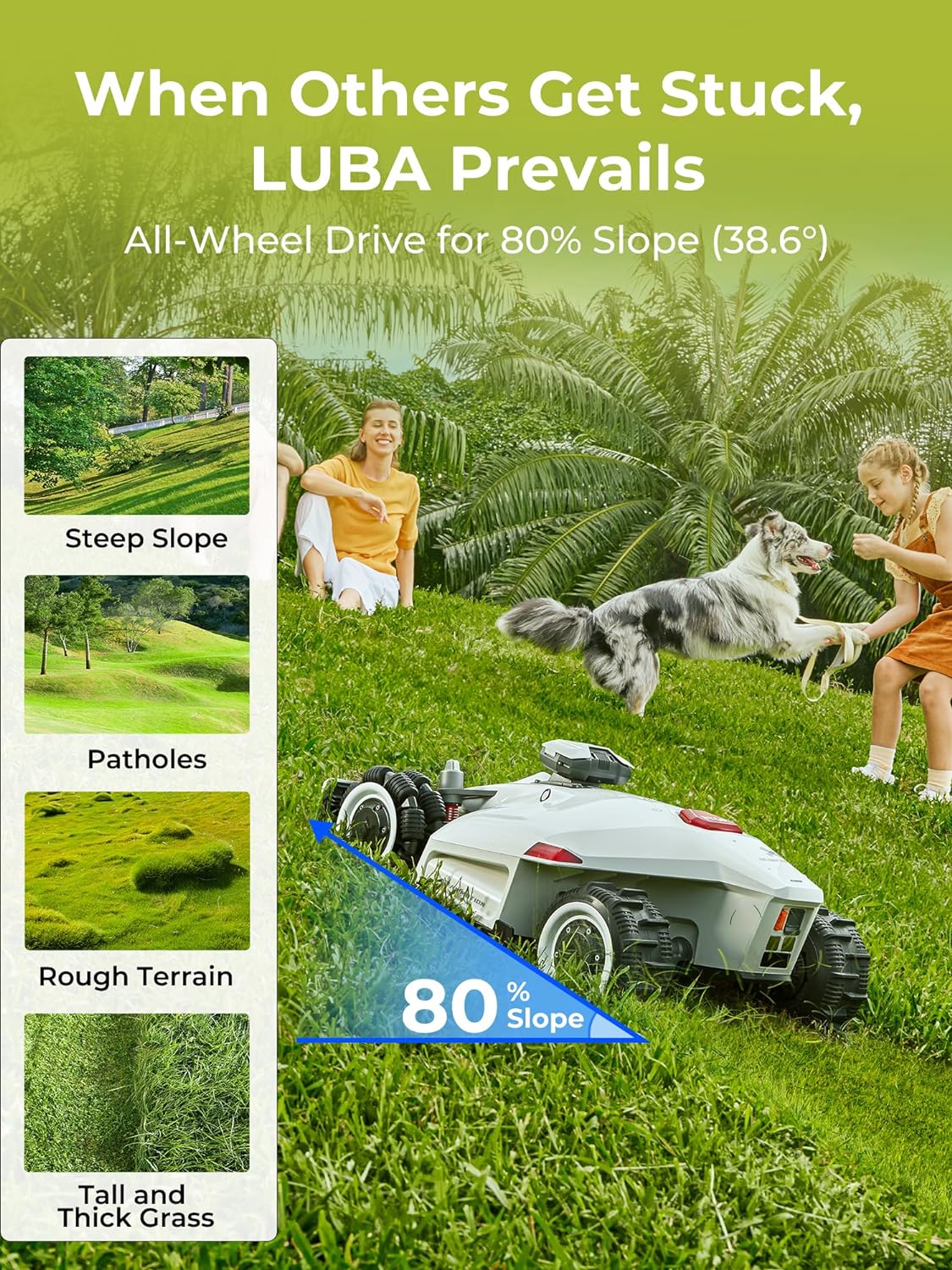 MAMMOTION LUBA 2 10000 AWD Perimeter Wire Free Robotic Lawn Mower with