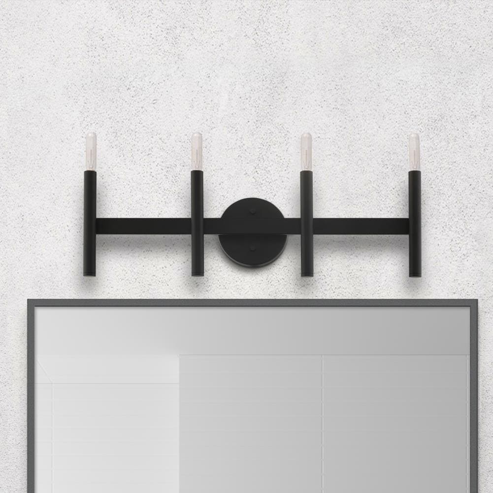 Copenhagen Black Steel 4-Light Dimmable Vanity Sconce