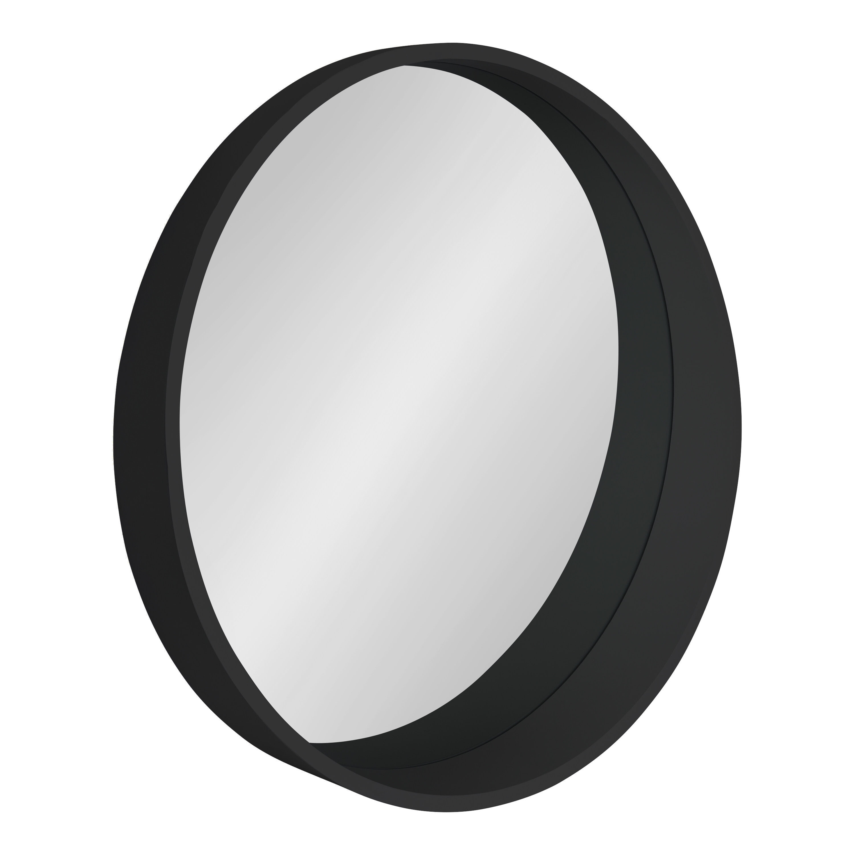Kate and Laurel Wheeler 24-in W x 24-in H Round Black Framed Wall Mirror in  the Mirrors department at