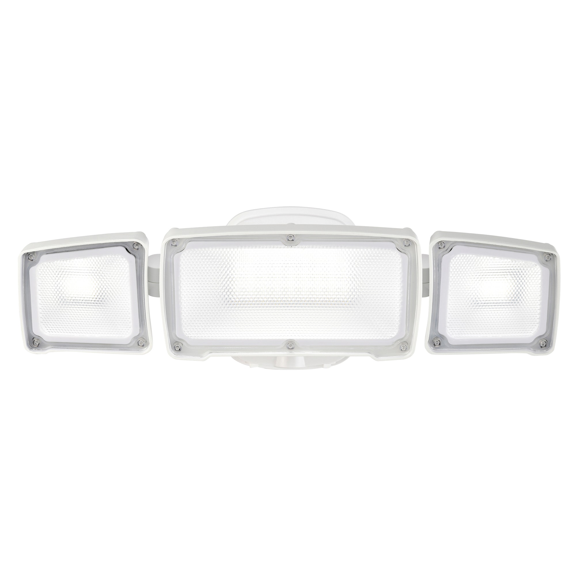 AWSENS AW2183D-WH 40 -Watt EQ Hardwired LED White 3 -Head Dusk-to-Dawn Flood Light 3800 -Lumen