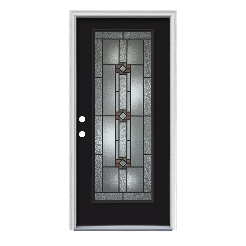 JELD-WEN Sonora 36-in x 80-in Steel Full Lite Right-Hand Inswing Peppercorn  Painted Prehung Single Front Door with Brickmould Insulating Core in the  Front Doors department at Lowes.com