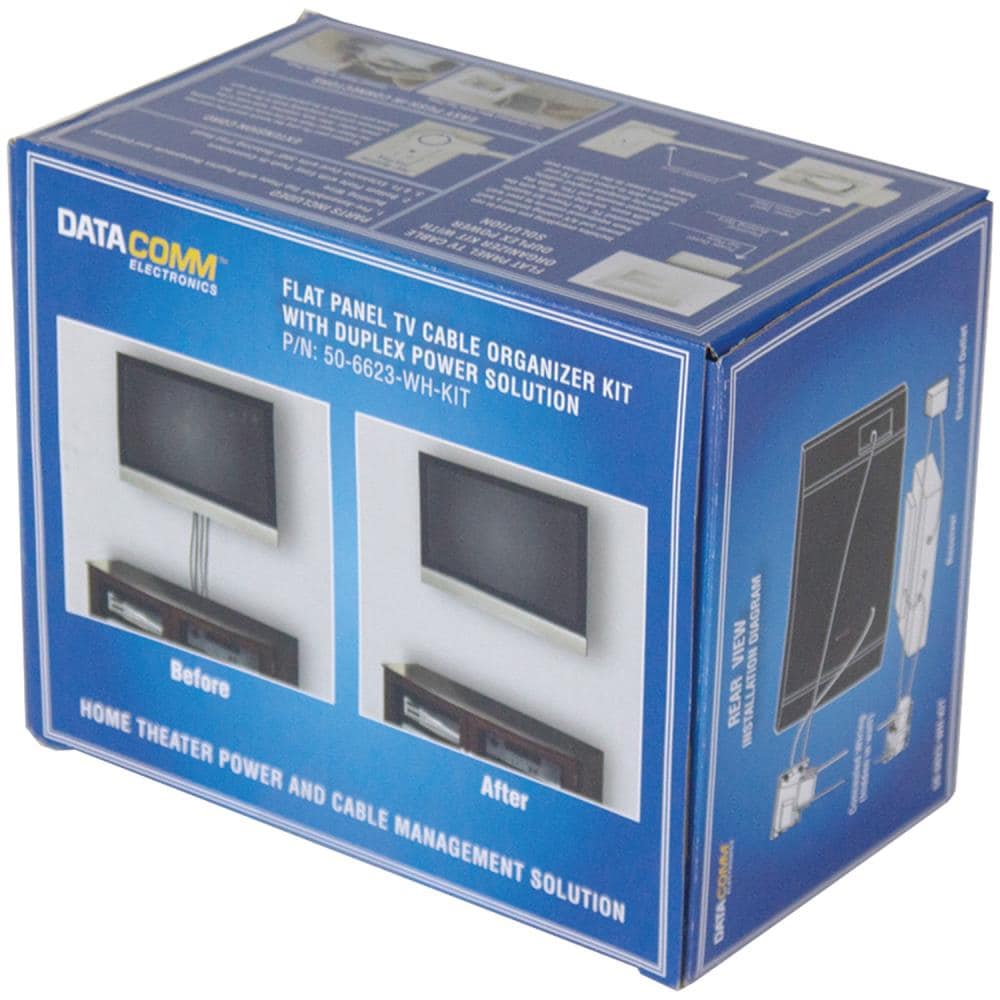 DataComm Electronics 50-3321-WH-KIT Flat Panel TV Cable Organizer  Remodeling Kit 660559007983