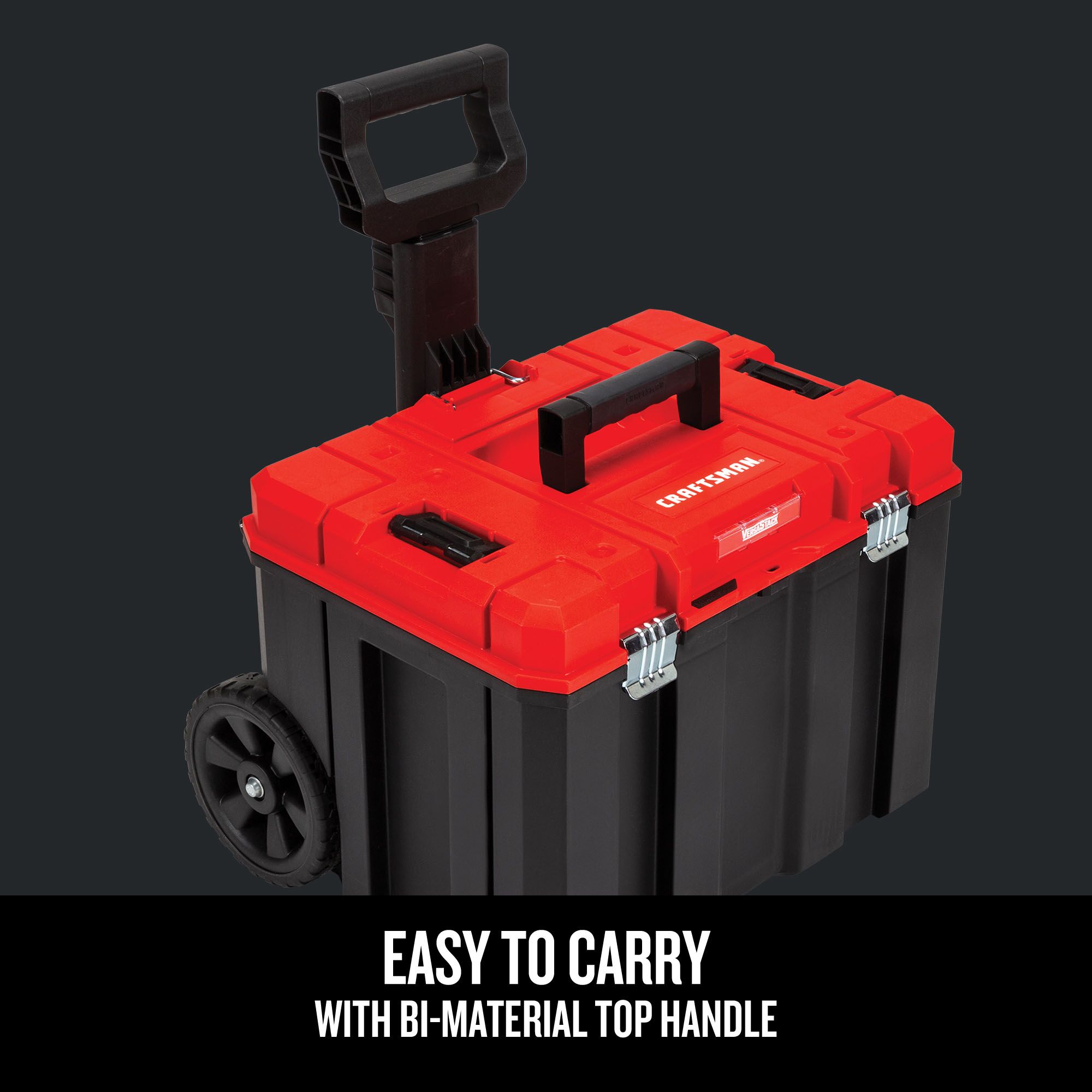 VERSASTACK™ System 20-in Red Plastic Wheeled Lockable Tool Box