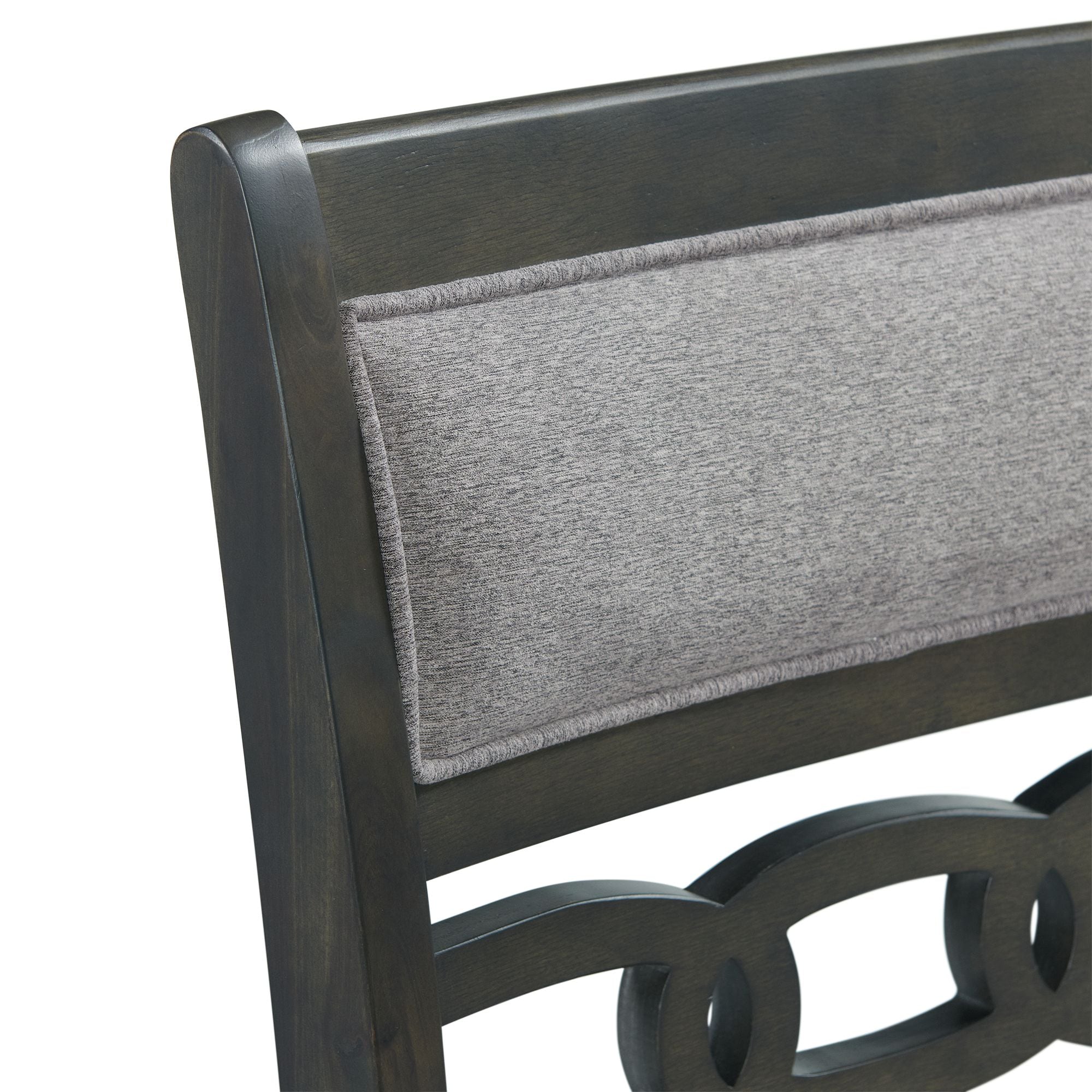 Gray Counter Height Dining Set with Faux Leather Chairs