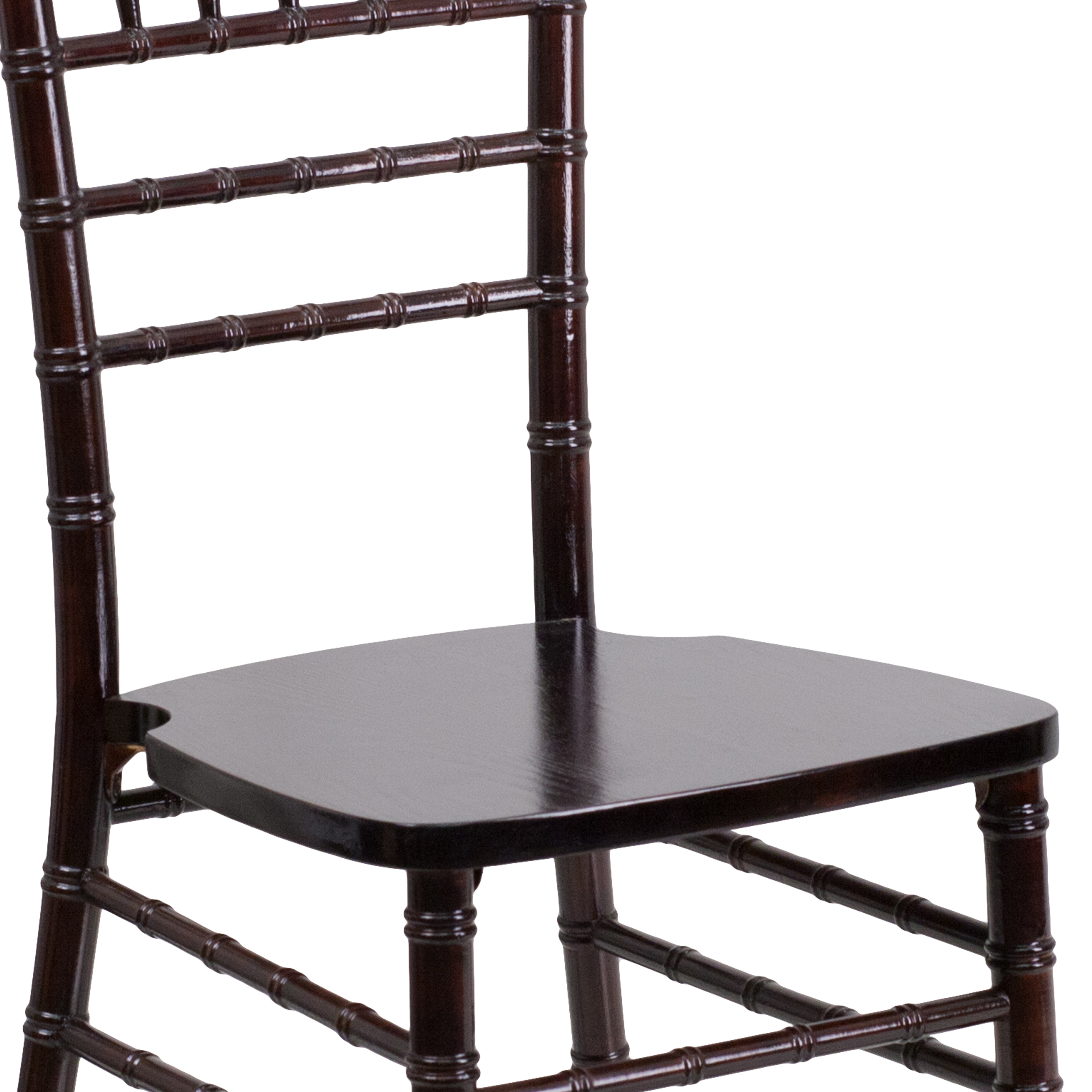 Walnut High Slat Chiavari Wood Side Chair