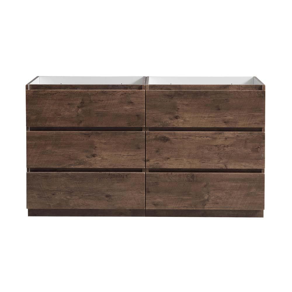 Fresca FCB93-3030RW-D Lazzaro 60-in Rosewood- 2 Pcs Bathroom Vanity Base Cabinet without Top