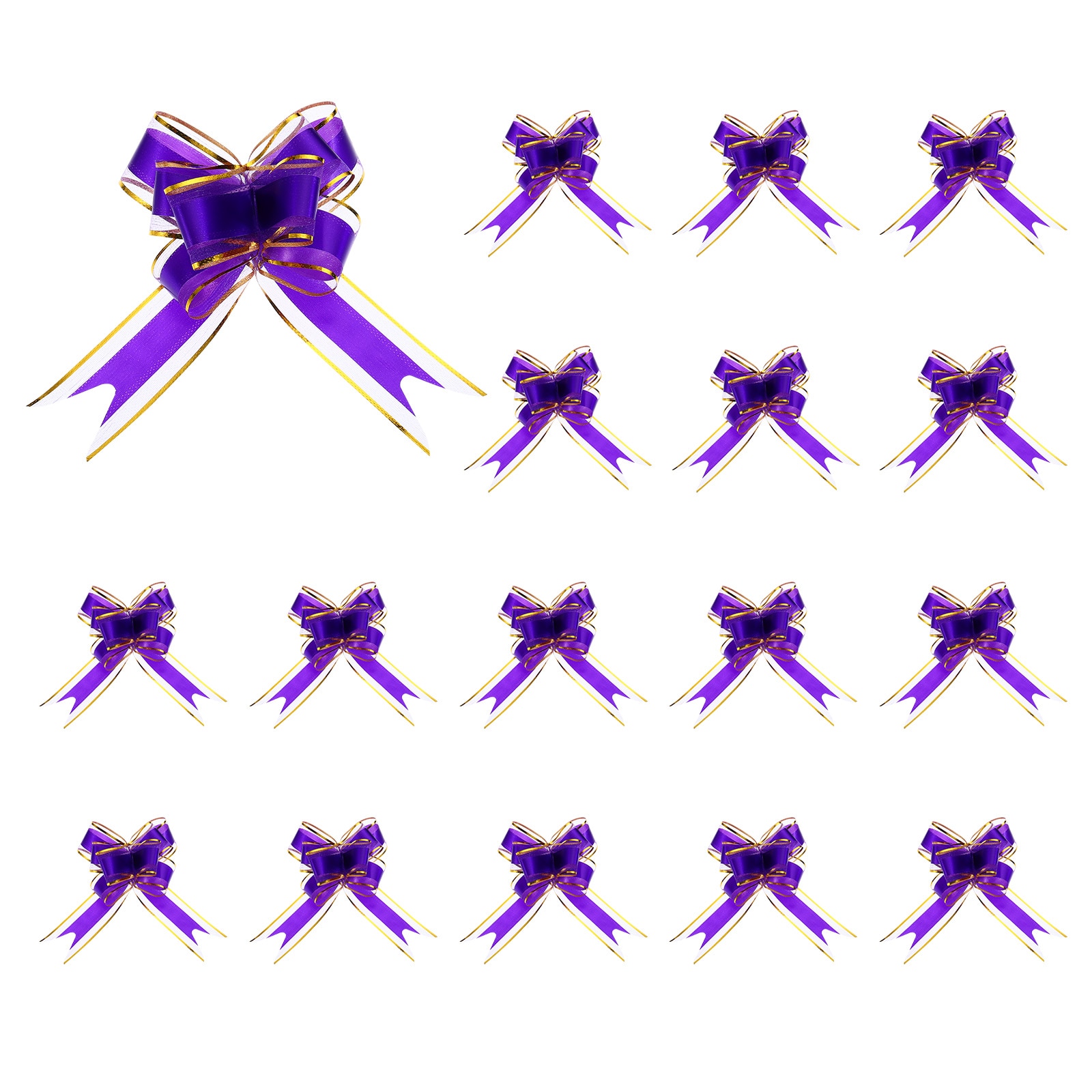 Unique Bargains 50pcs Purple Pull Bows 5.9 Inch Wide Large Ribbon Gift Bows for Gift Wrapping Gift Baskets Decor Wedding Parties Birthday Florist Packaging and Decoration
