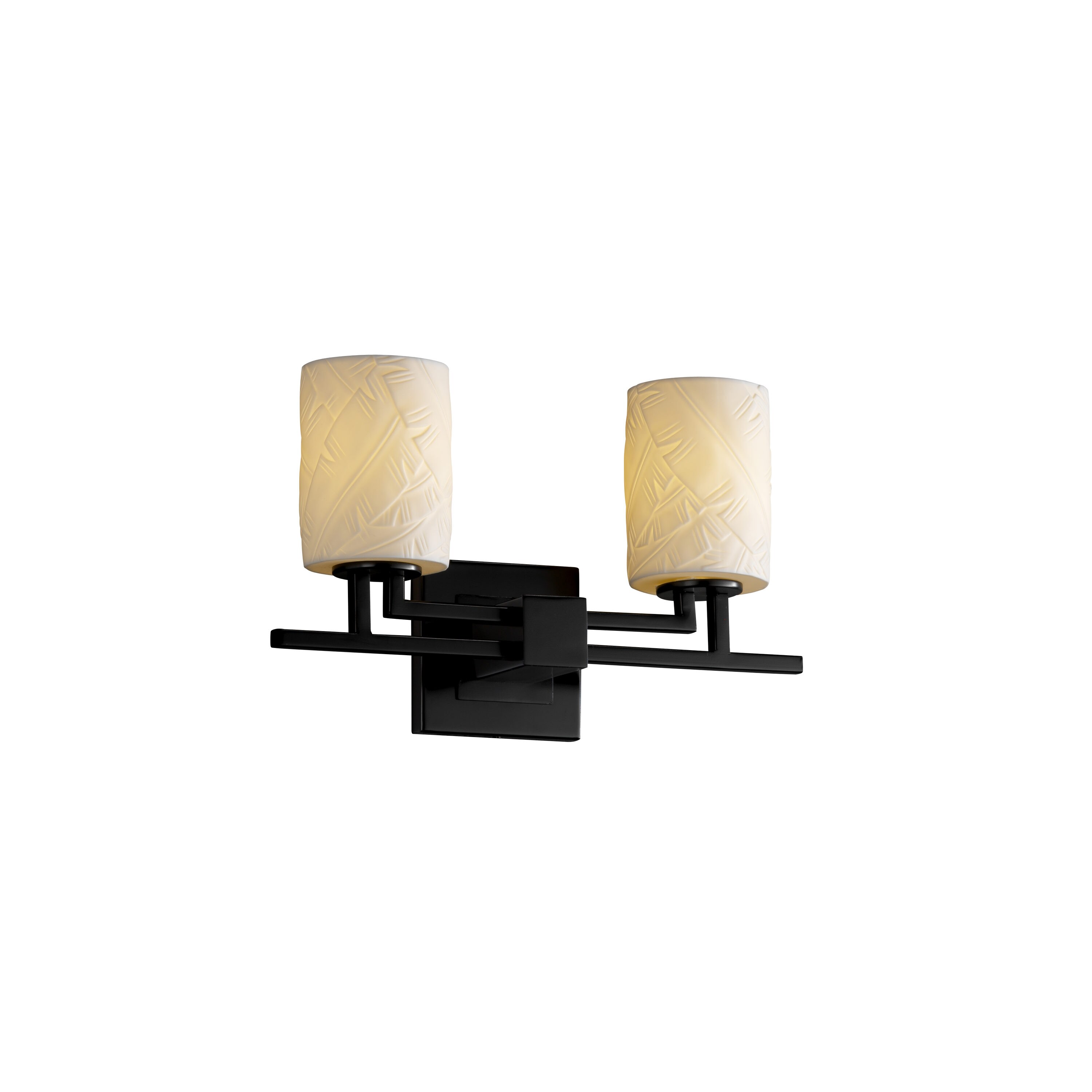 Justice Design Group POR-8702-10-BANL-MB Limoges 16-in 2-Light Matte Black Transitional Vanity Light