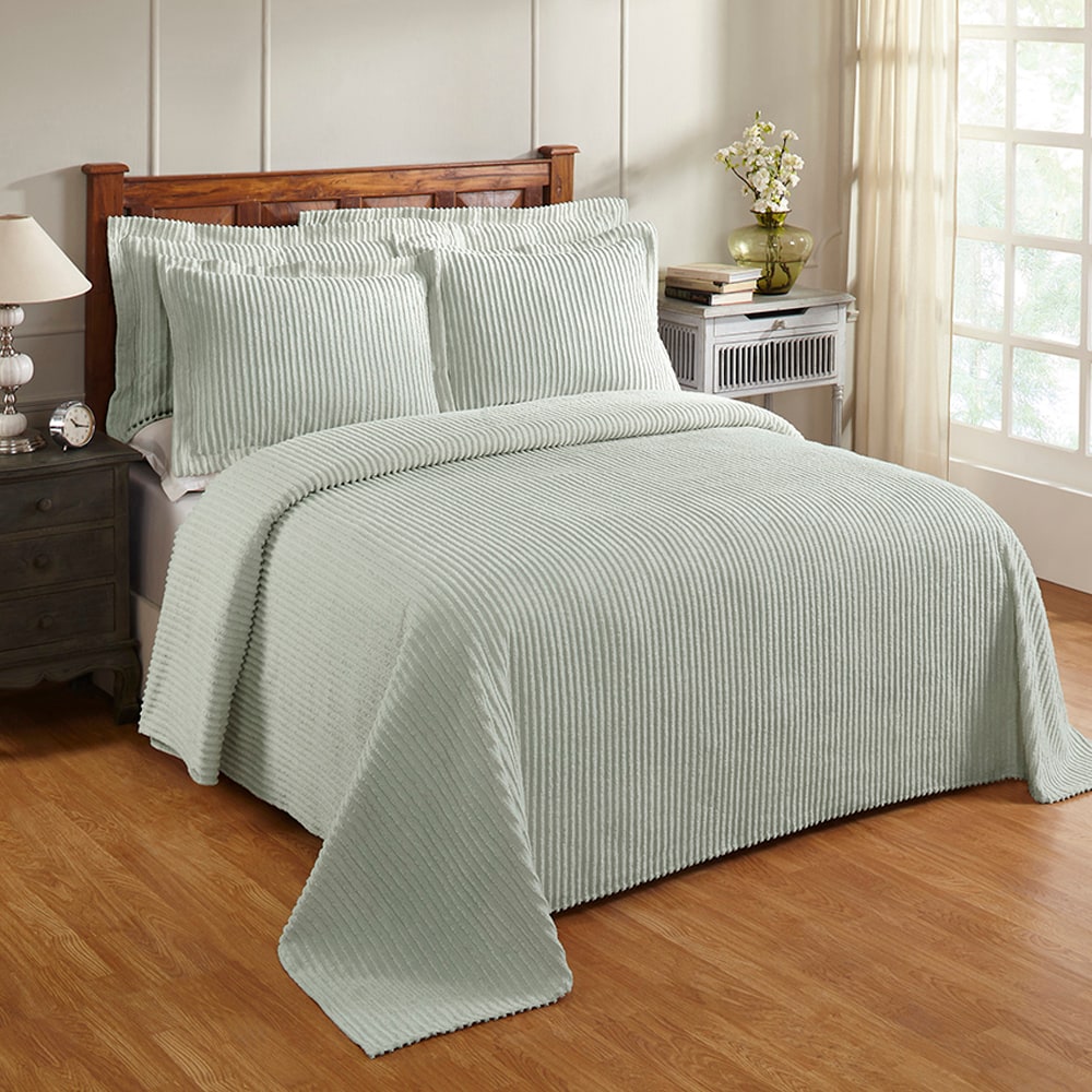 Better Trends BSASPTWSA Sage Stripe Twin Bedspread Cotton