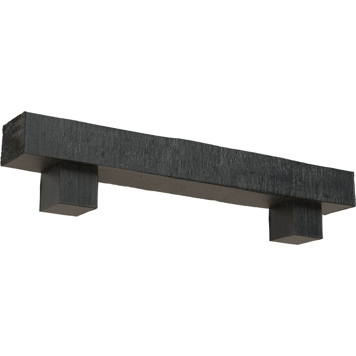 Ekena Millwork MANURC04X04X48AOES 48-in W x 4-in H x 4-in D Ash (Aged) Hollow Urethane Rustic Fireplace Mantel