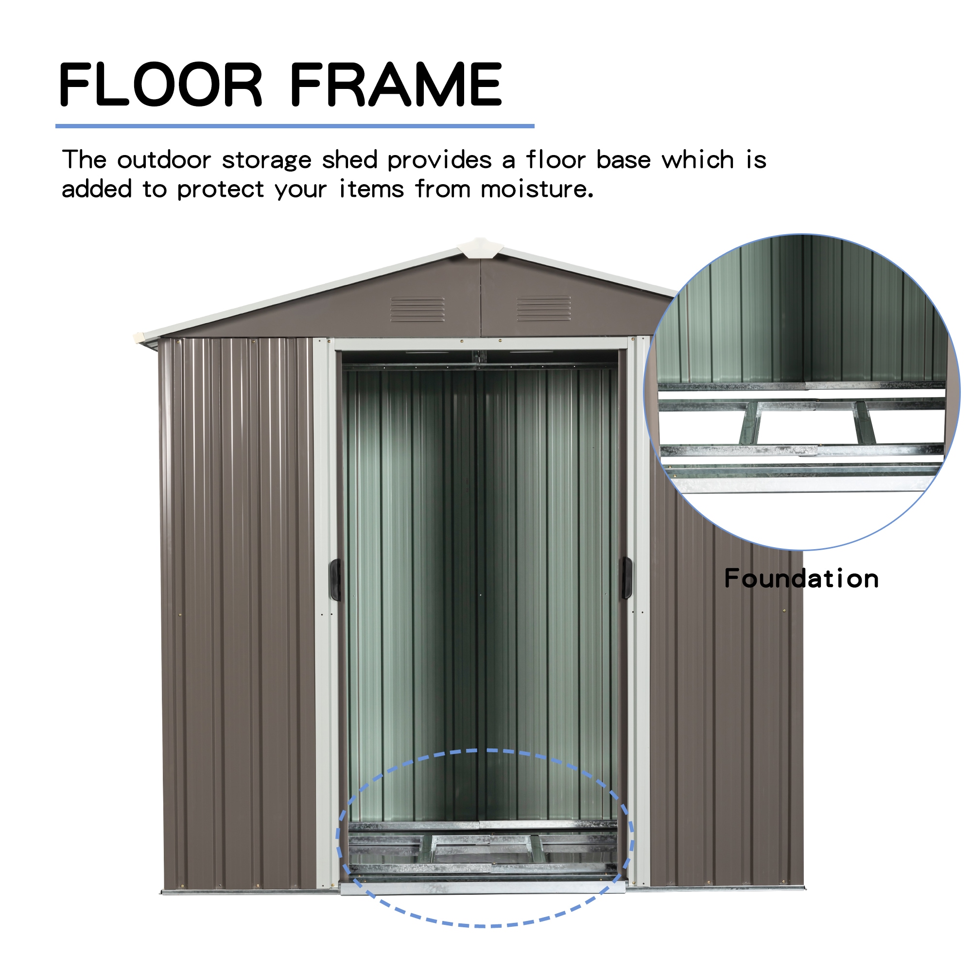 Clihome CL-WC5422GY Metal-Storage-Buildings-Sheds - View #7