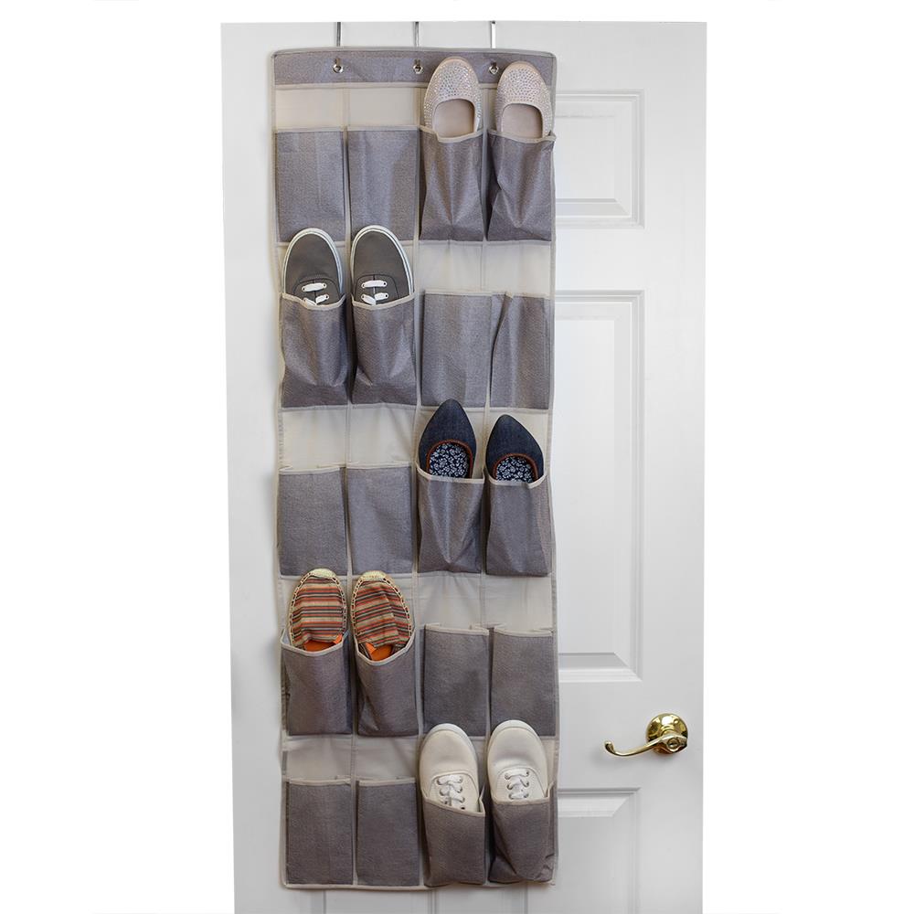 20 Pocket Over the Door Shoe Organizer Rack Hanging Storage Space Saver Holders 
