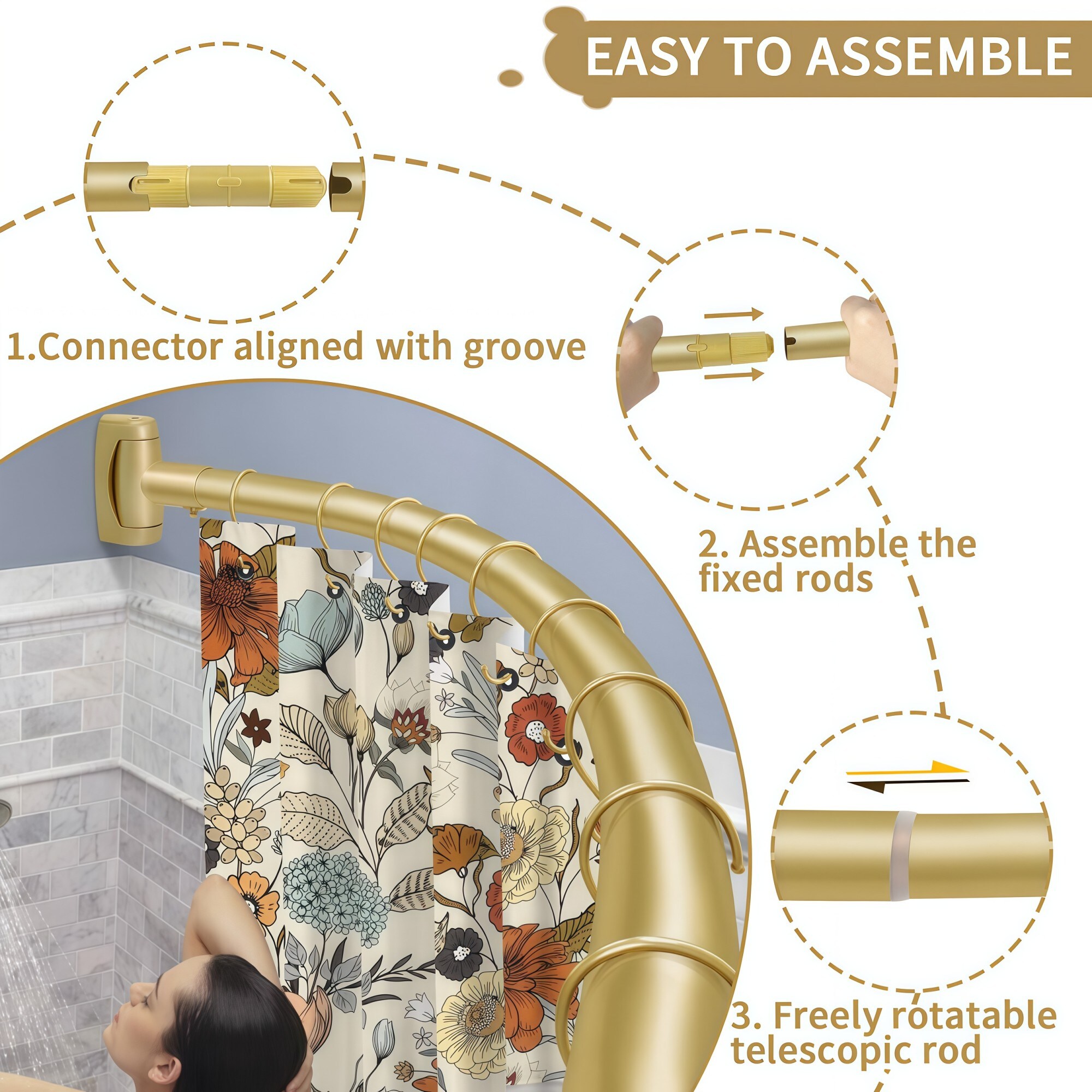 Numhew NHSEAN3913 Shower-Rods - View #5