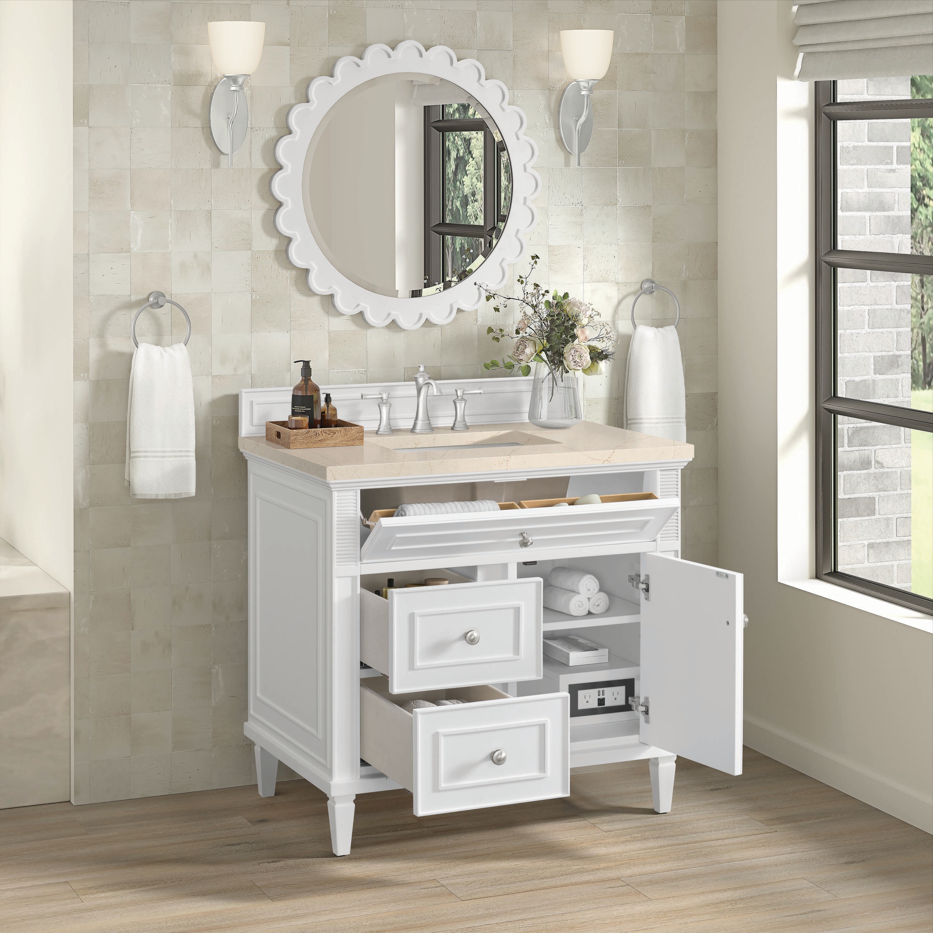 James Martin Vanities 424-V36-BW-3EMR Bath-Vanity-Combo - View #4