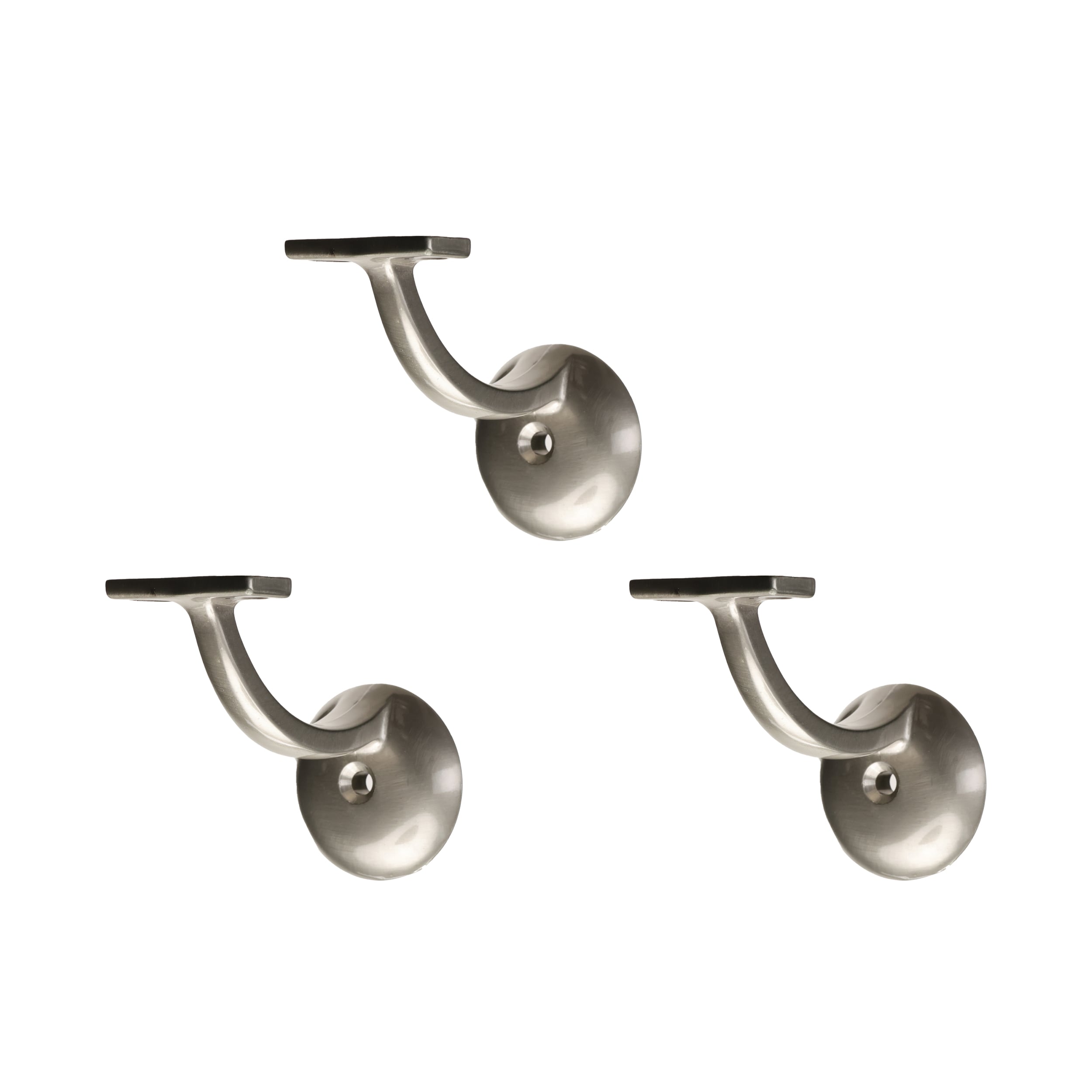RELIABILT WG3003LASN 3.125-Inches x 3-Inches Satin Nickel (3-Pack) Finished Zinc alloy Handrail bracket