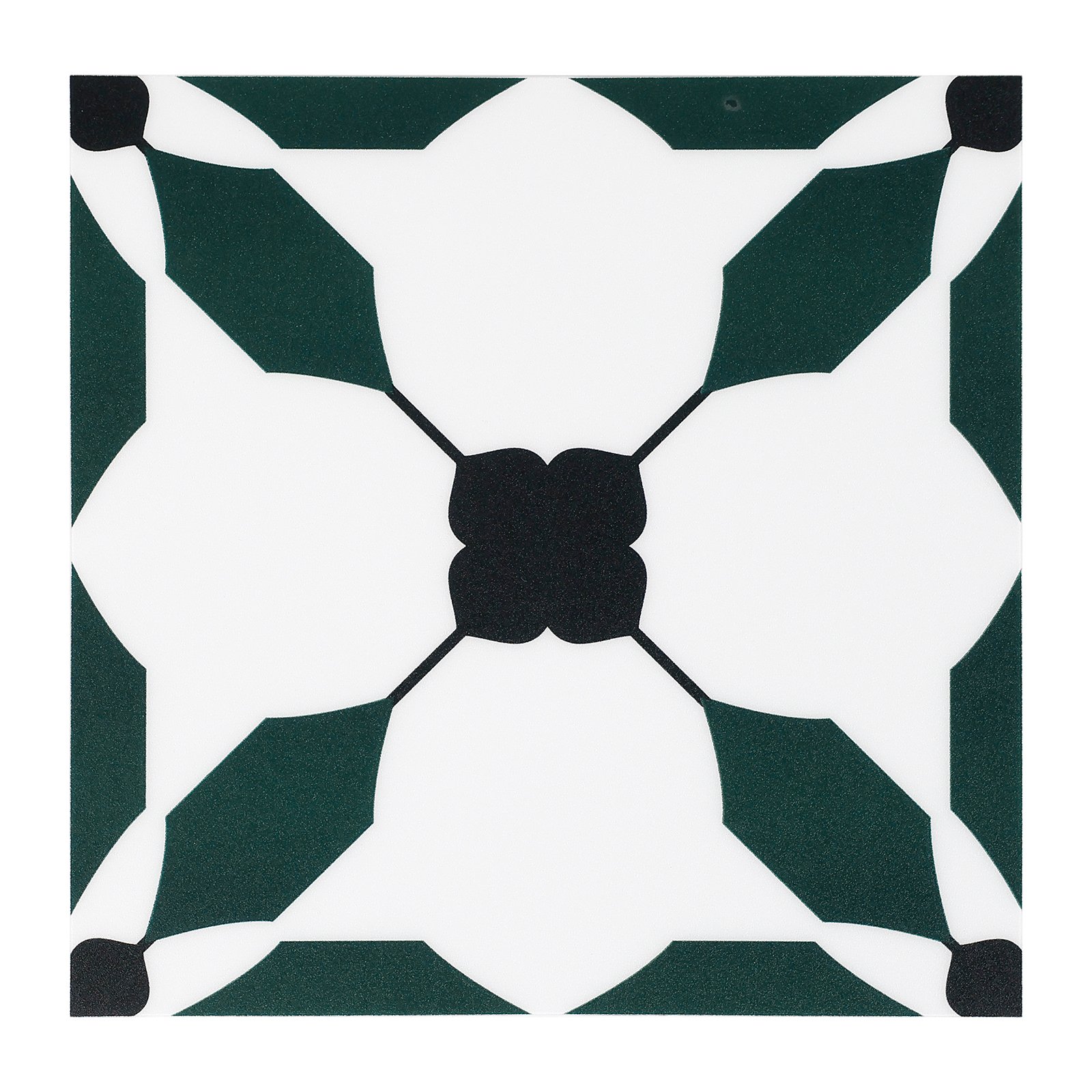 Jeedeson 7.87 in x 7.87 in 10 Pack Green White Moroccan Geometric Self Adhesive PVC Tile 0.7mm Thick for Wall Floor Backsplash Stair (4.3 Sq Ft Coverage)