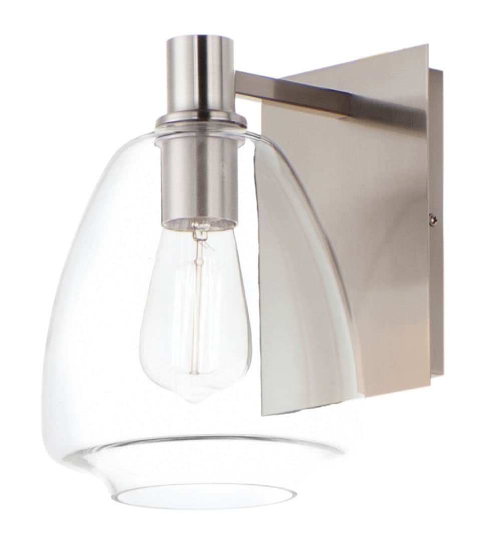 Maxim Lighting 11111CLSN Babylon 7.25-in W 1 -Light Satin Nickel Transitional Wall Sconce