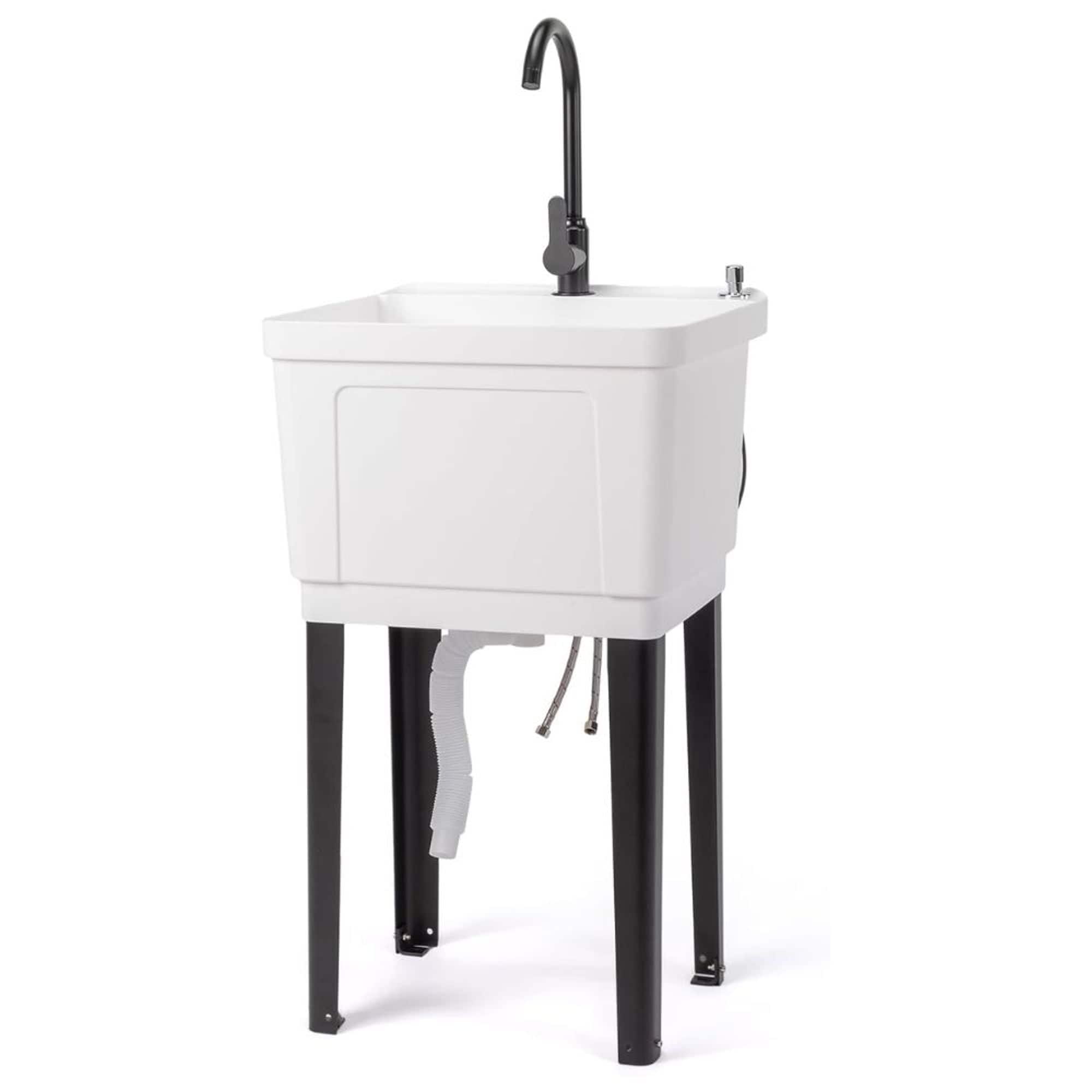 Winado  Freestanding Plastic Utility Sink With Stainless Steel Faucet