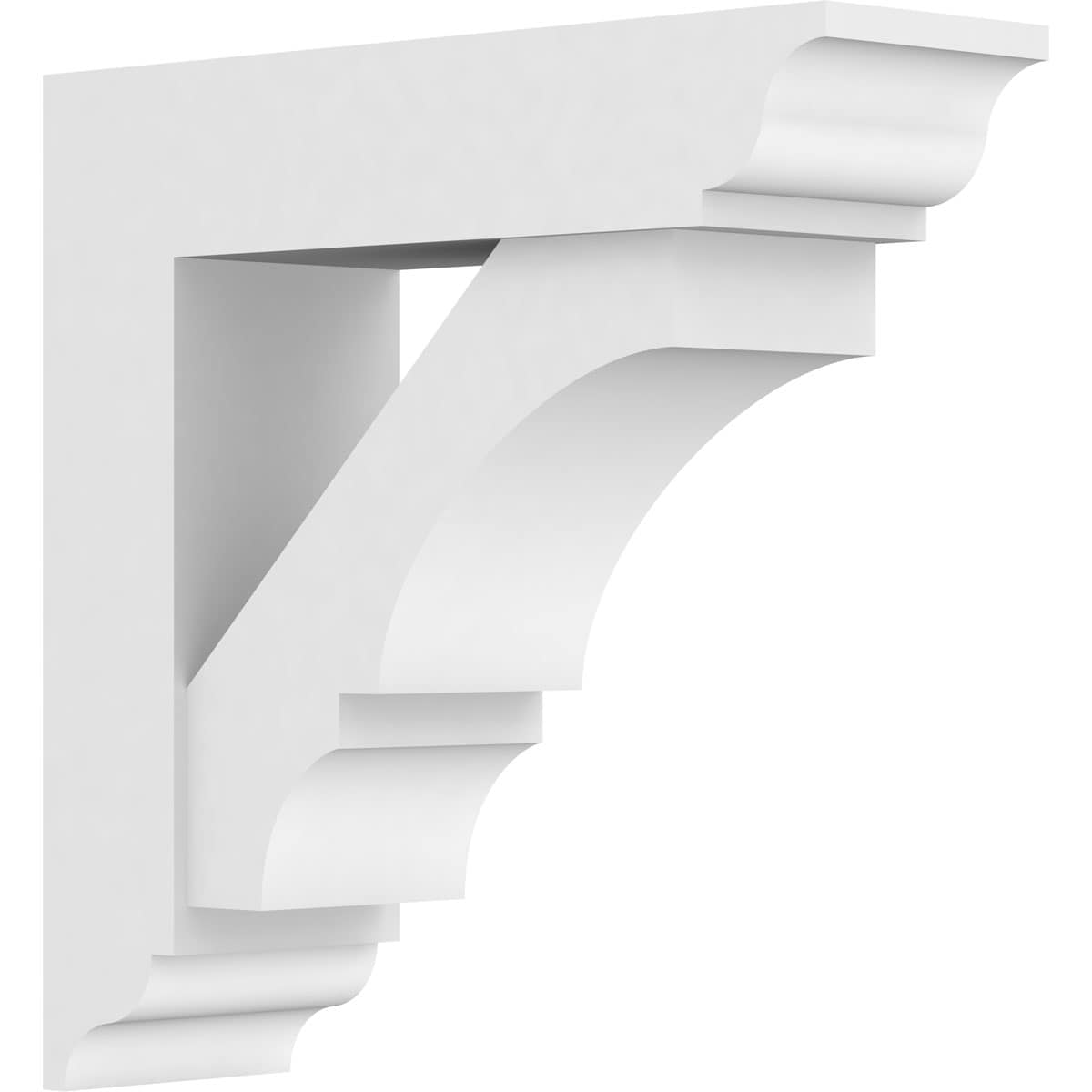 Ekena Millwork BKTP05X16X16BOA01 Standard Balboa 5-in x 16-in x 16-in White PVC Standard bracket
