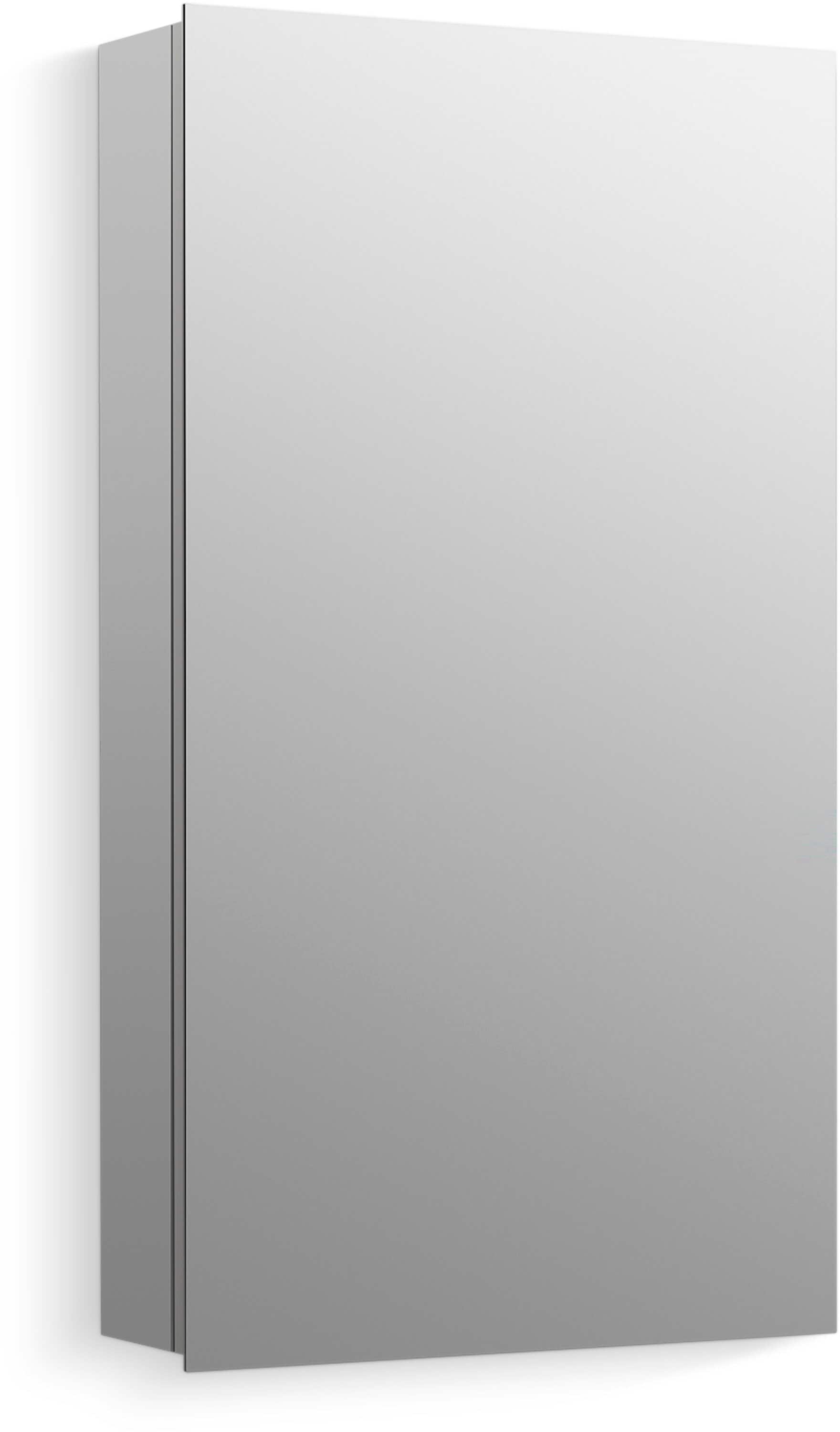 KOHLER 55061-NA Embark 15-Inches x 26-Inches Surface/Recessed Mount Anodized Aluminum Mirrored Rectangle Soft Close Medicine Cabinet