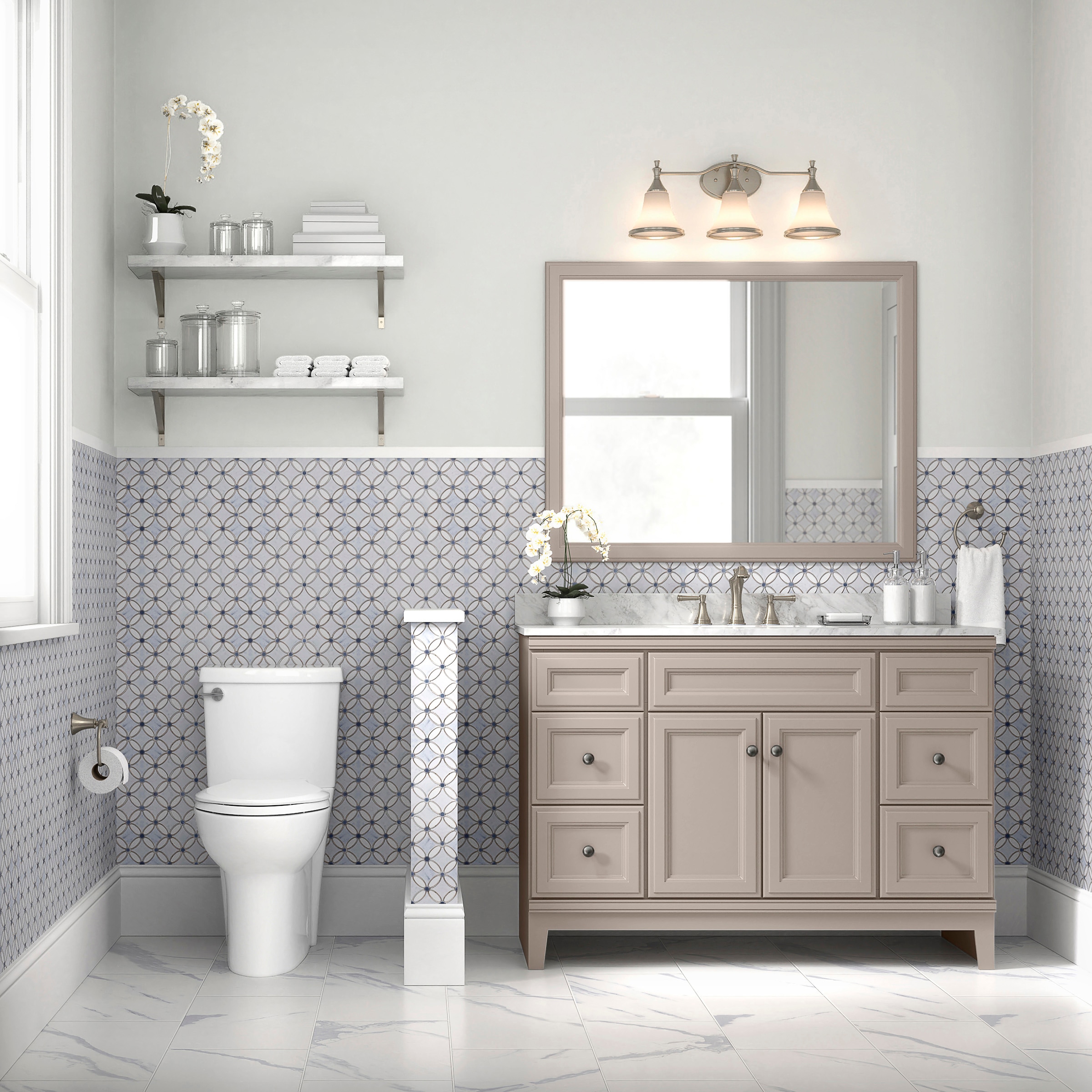 Shop Diamond NOW Calhoun Cloud Grey Traditional Vanity Bathroom ...