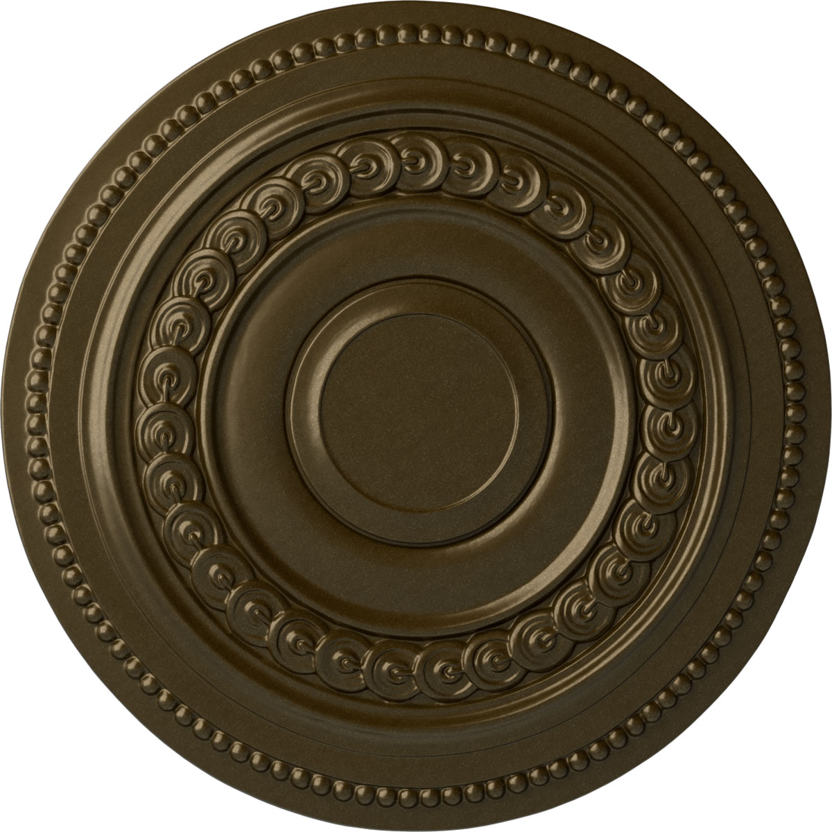 Ekena Millwork CM18OLBRS Oldham 18-in W x 18-in L Painted Brass Polyurethane Whole Ceiling Medallion